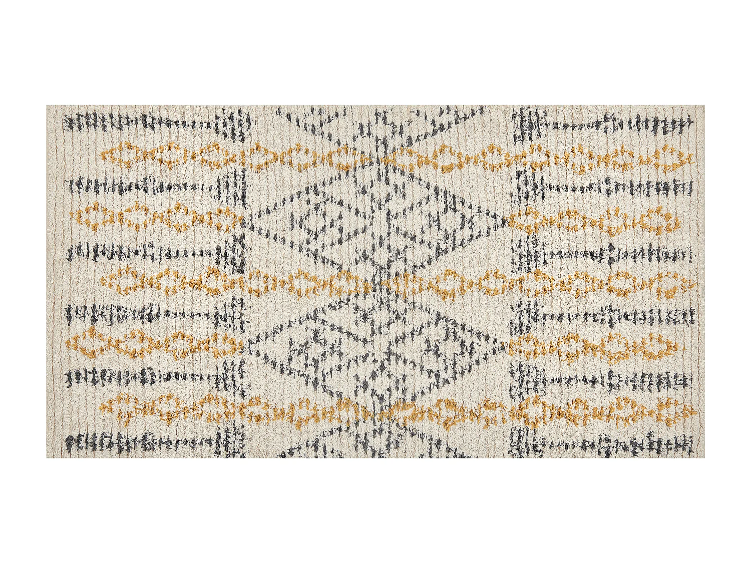 Vloerkleed katoen beige/geel 80 x 150 cm KADAPA