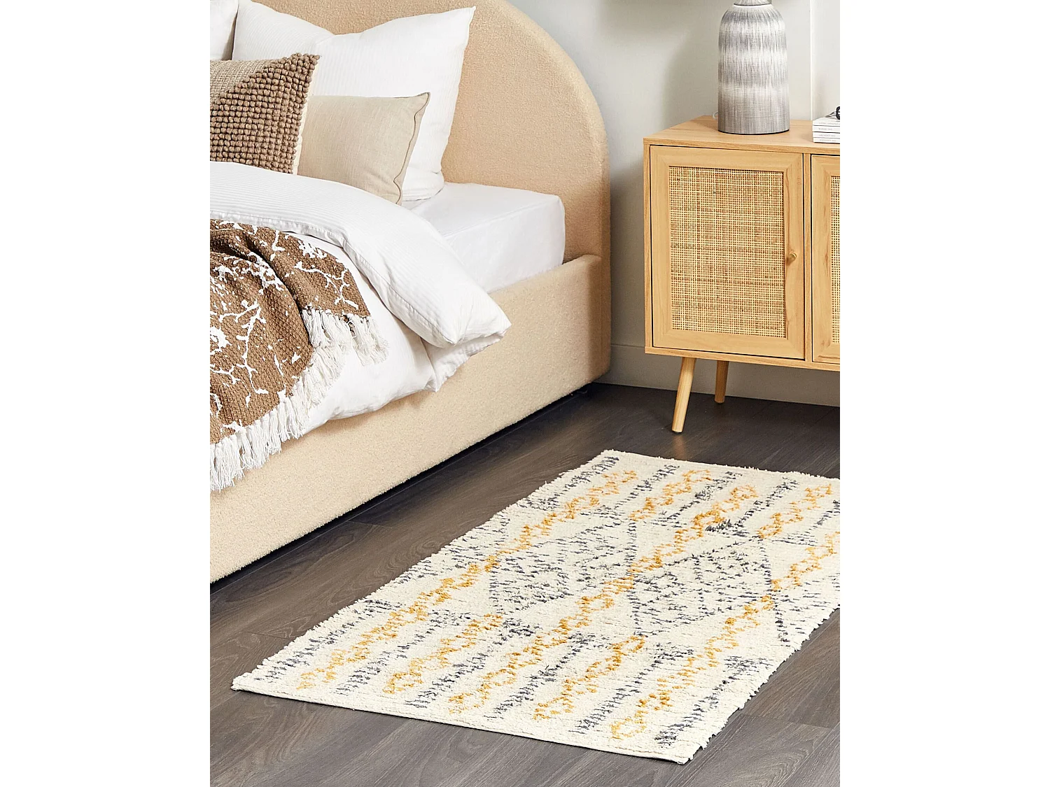 Vloerkleed katoen beige/geel 80 x 150 cm KADAPA