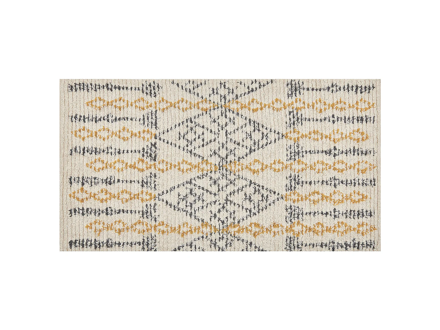 Tapis en coton 80 x 150 cm beige et jaune KADAPA