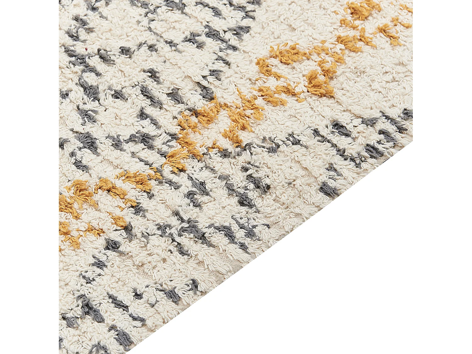 Tapis en coton 80 x 150 cm beige et jaune KADAPA