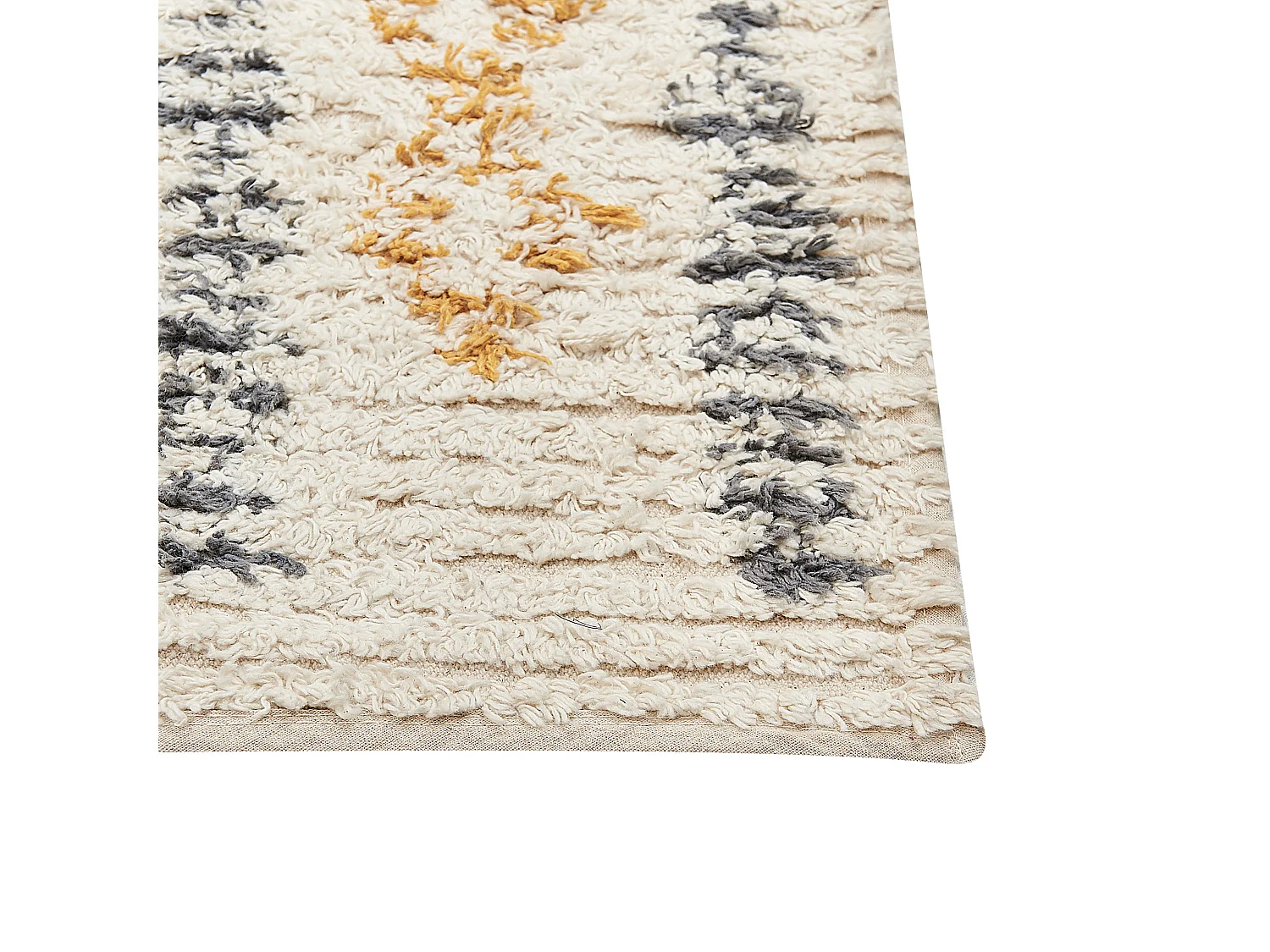 Tapis en coton 80 x 150 cm beige et jaune KADAPA