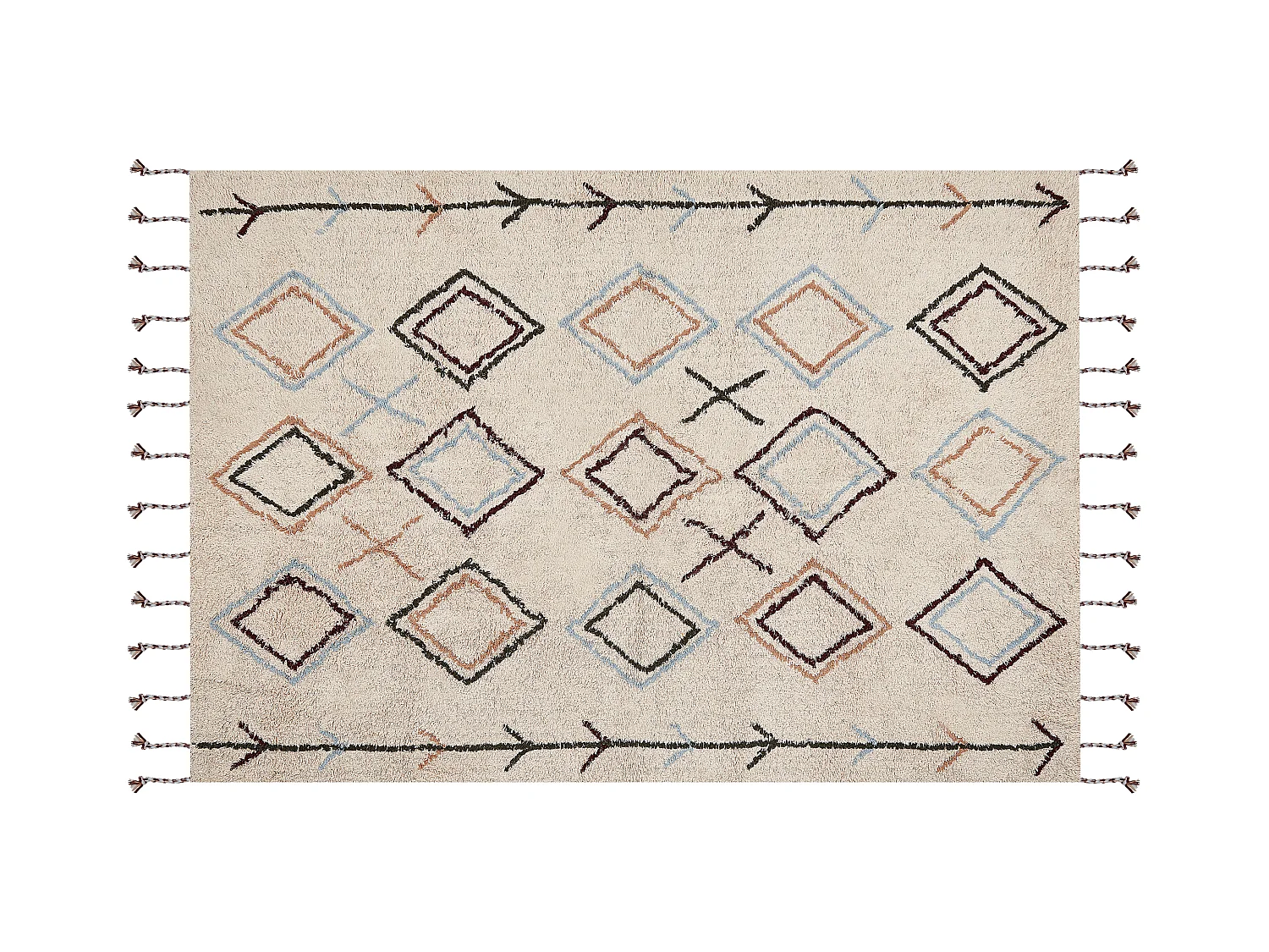 Vloerkleed katoen beige 160 x 230 cm CORUM