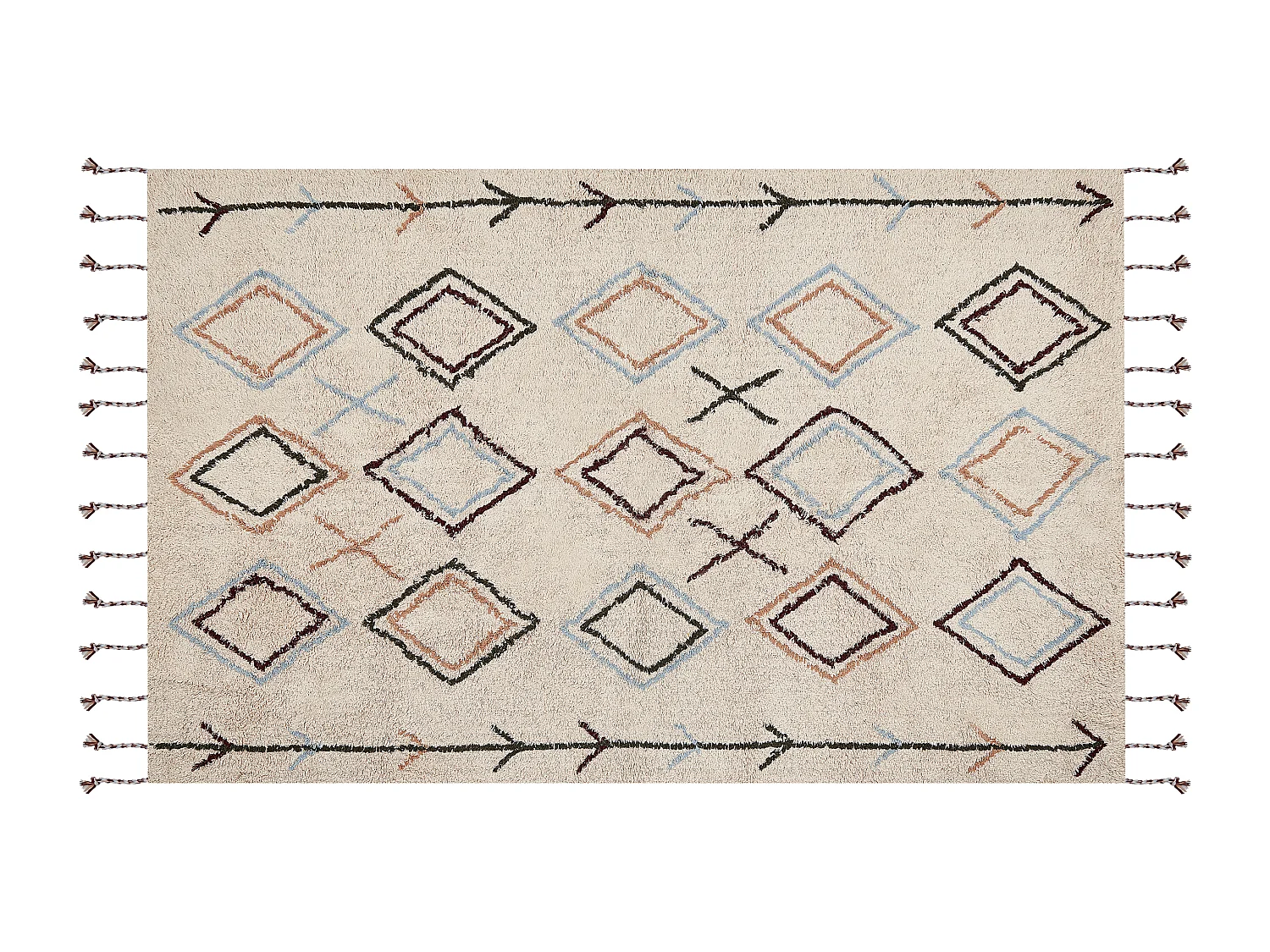 Vloerkleed katoen beige 140 x 200 cm CORUM
