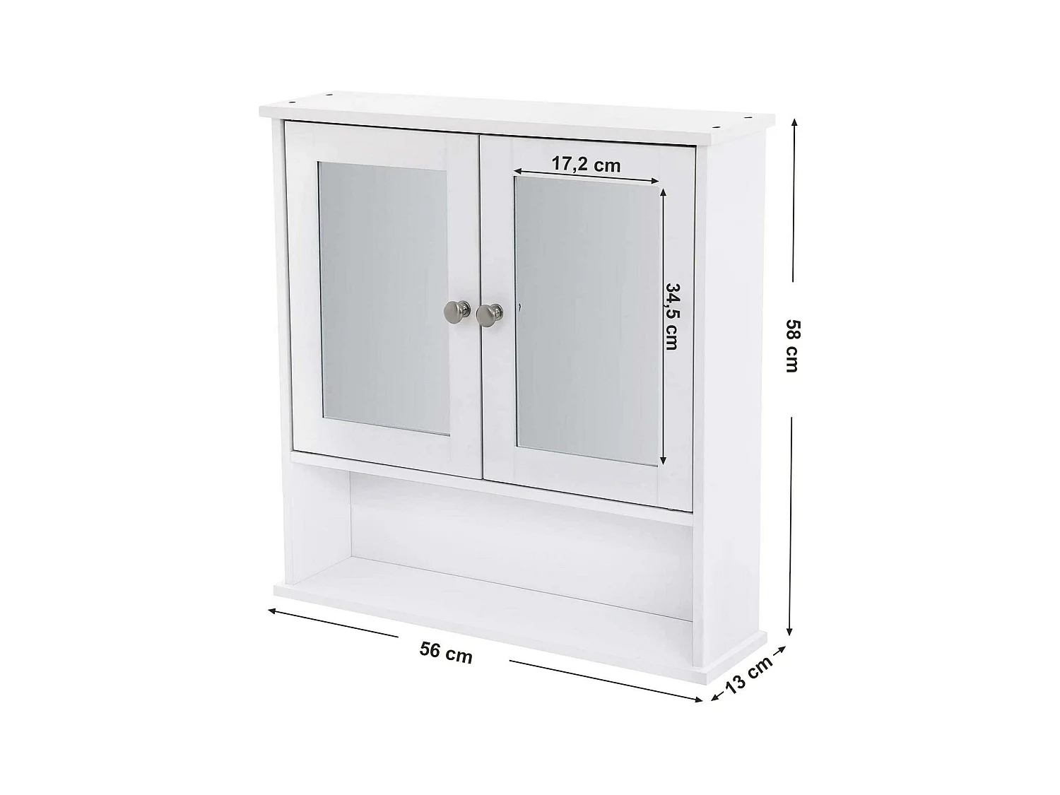 Pensile da bagno per farmacia 2 specchi in MDF bianco 12_0000183