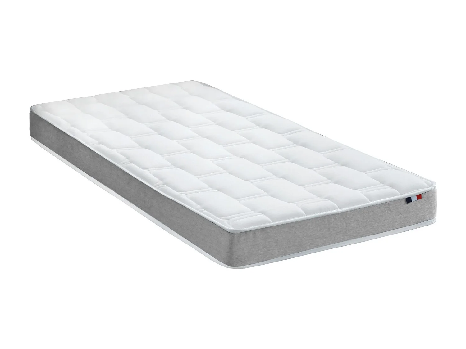 Ensemble matelas mousse haute résilience CIRRUS avec sommier - confort français Dimensions - 90 x 190 cm, Sommier - Bleu denim
