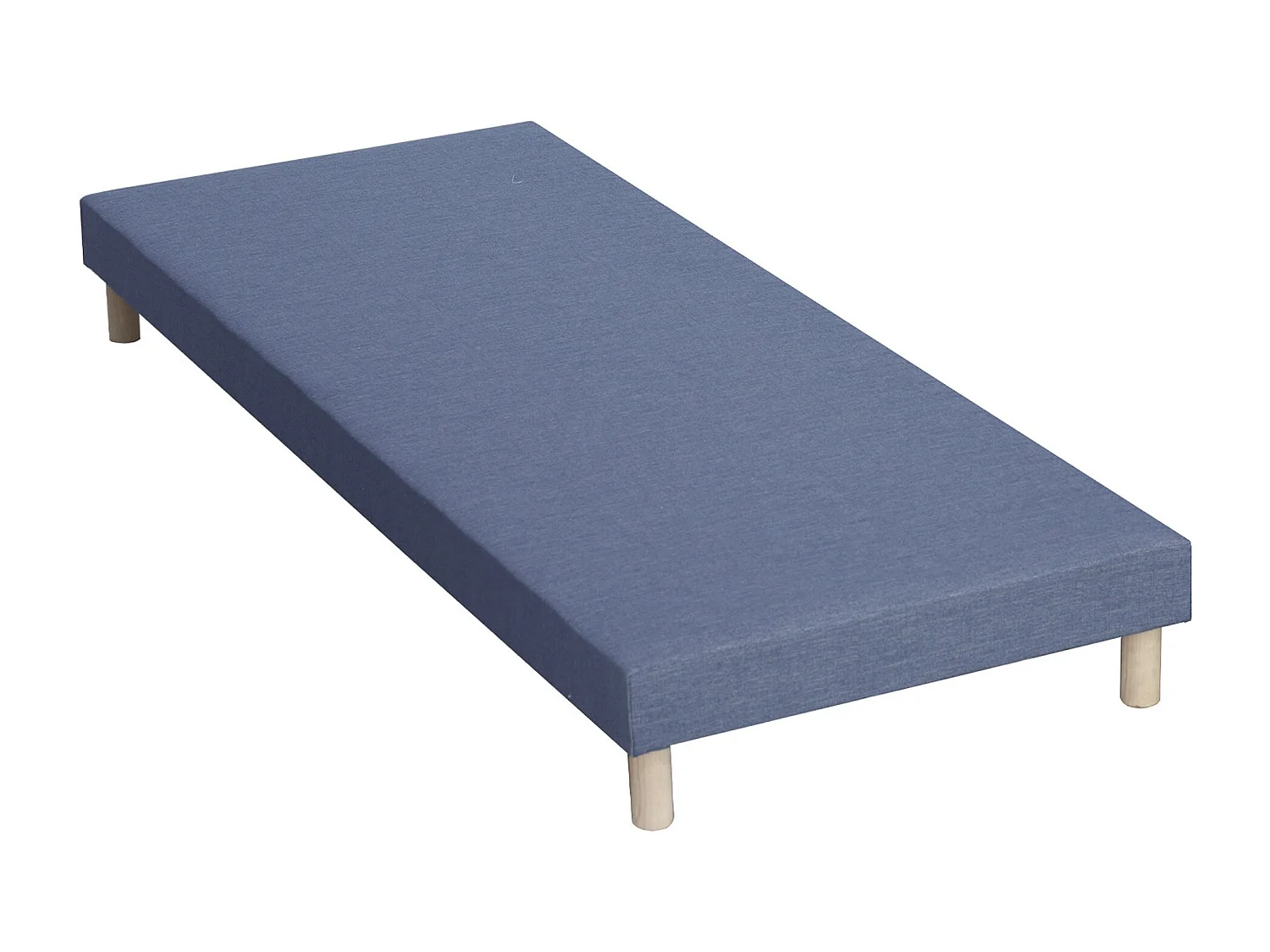 Ensemble matelas mousse haute résilience CIRRUS avec sommier - confort français Dimensions - 90 x 190 cm, Sommier - Bleu denim