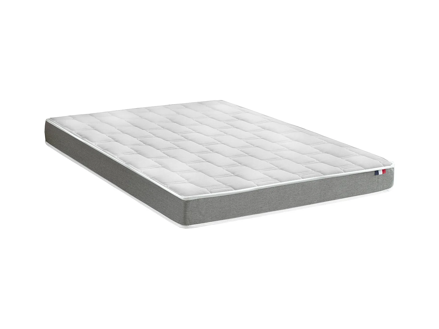 Ensemble matelas mousse haute résilience CIRRUS avec sommier - confort français Dimensions - 140 x 190 cm, Sommier - Blanc