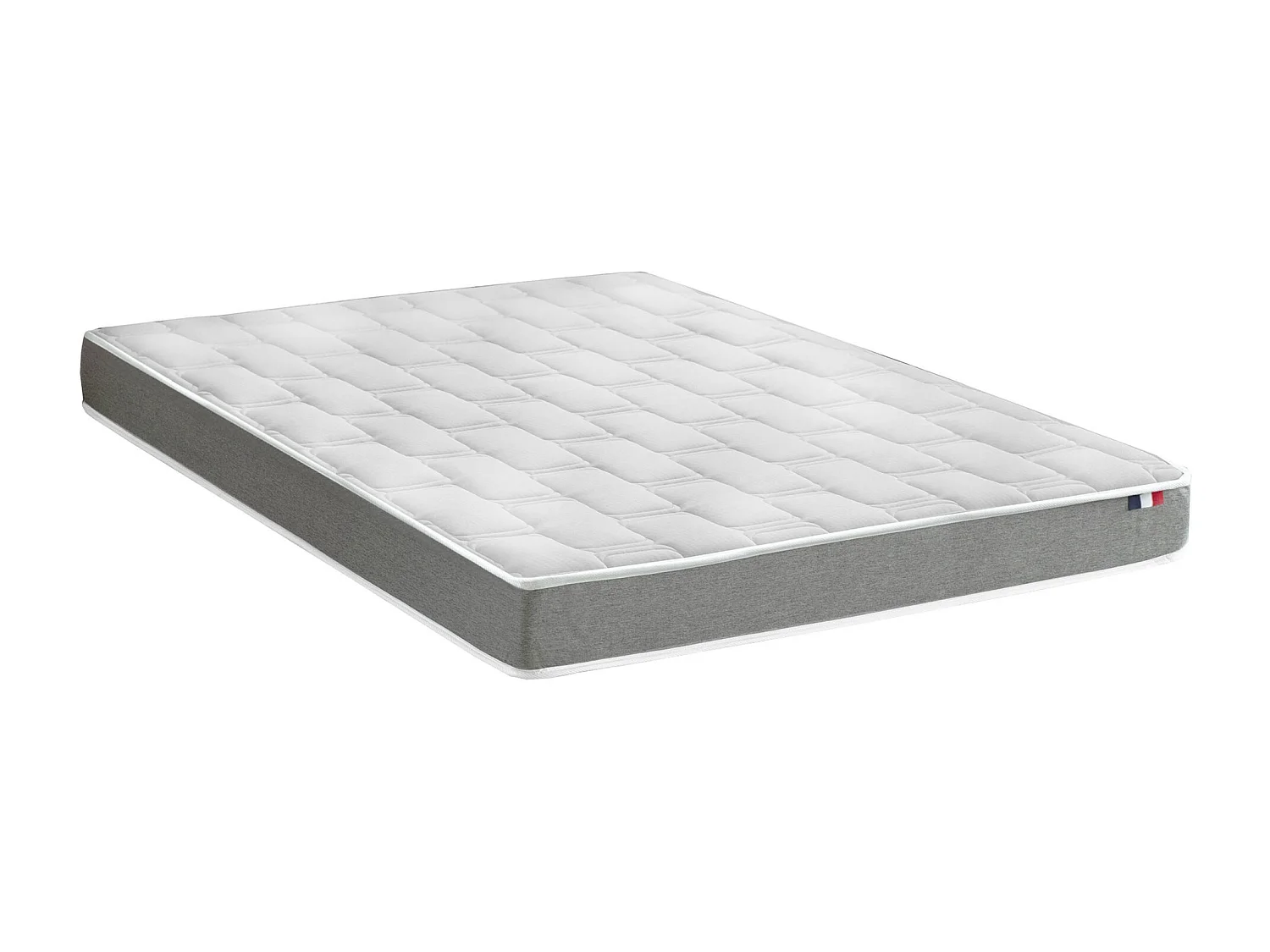 Ensemble matelas mousse haute résilience CIRRUS avec sommier - confort français Dimensions - 140 x 190 cm, Sommier - Blanc