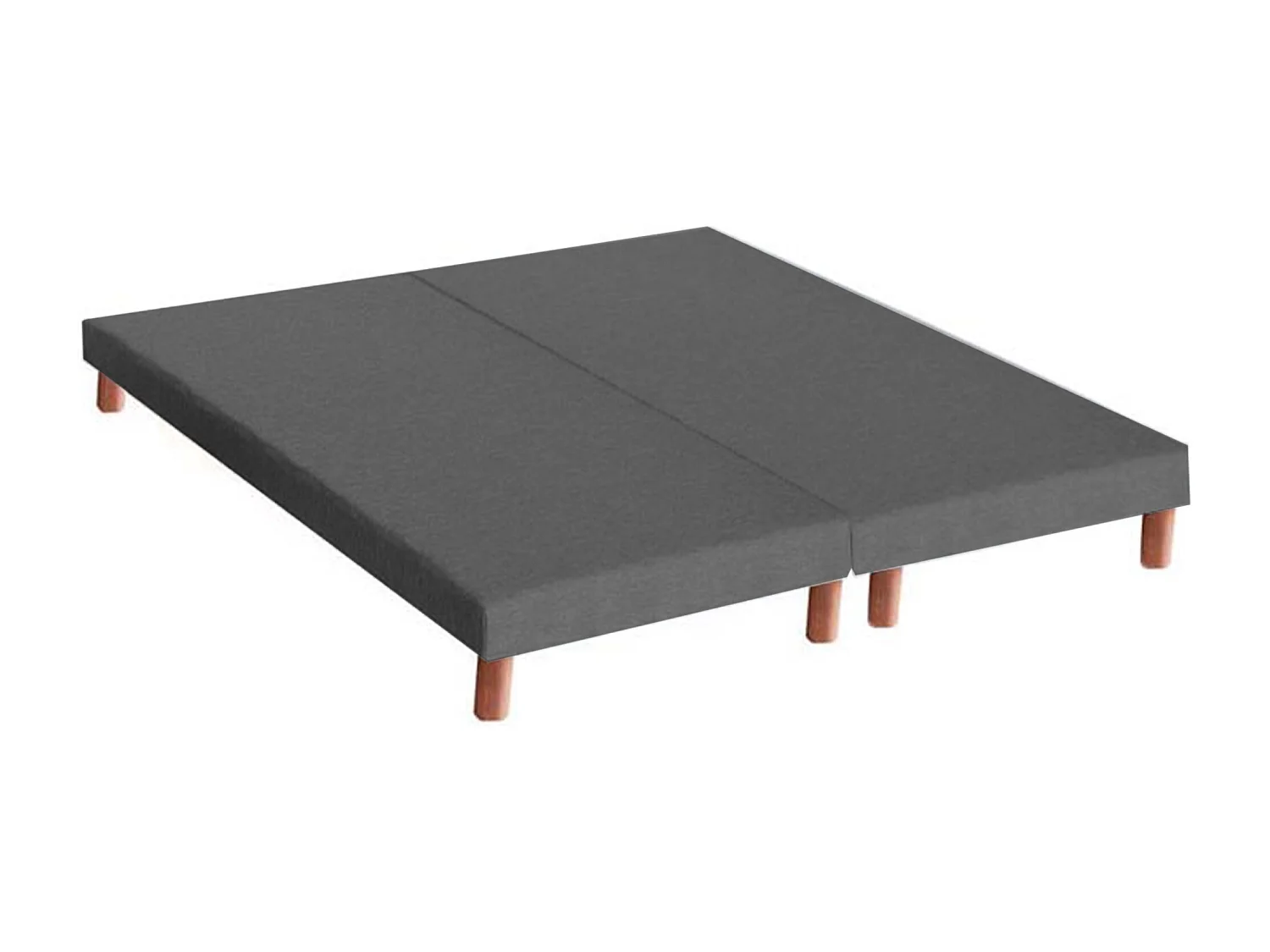 Ensemble matelas mousse haute résilience CIRRUS avec sommier - confort français Dimensions - 2x80 x 200 cm, Sommier - Gris chiné