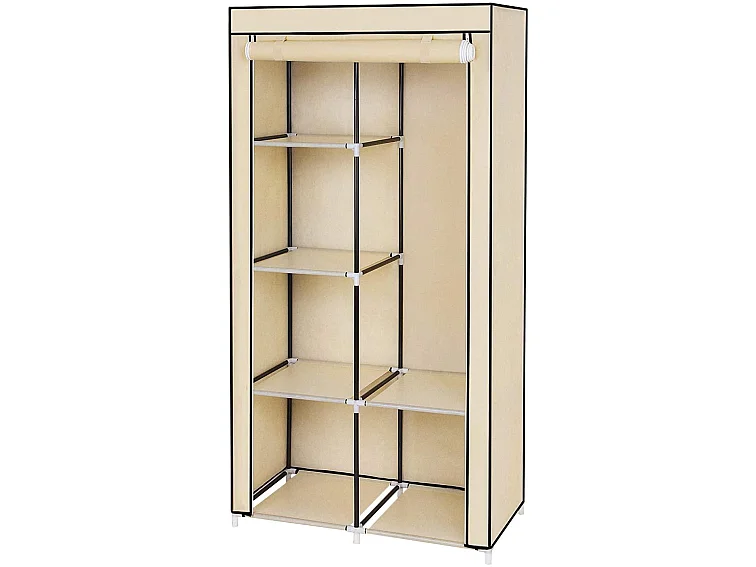 Armoire rangement penderie en tissu beige 88 x 45 x 170 cm 12_0000196