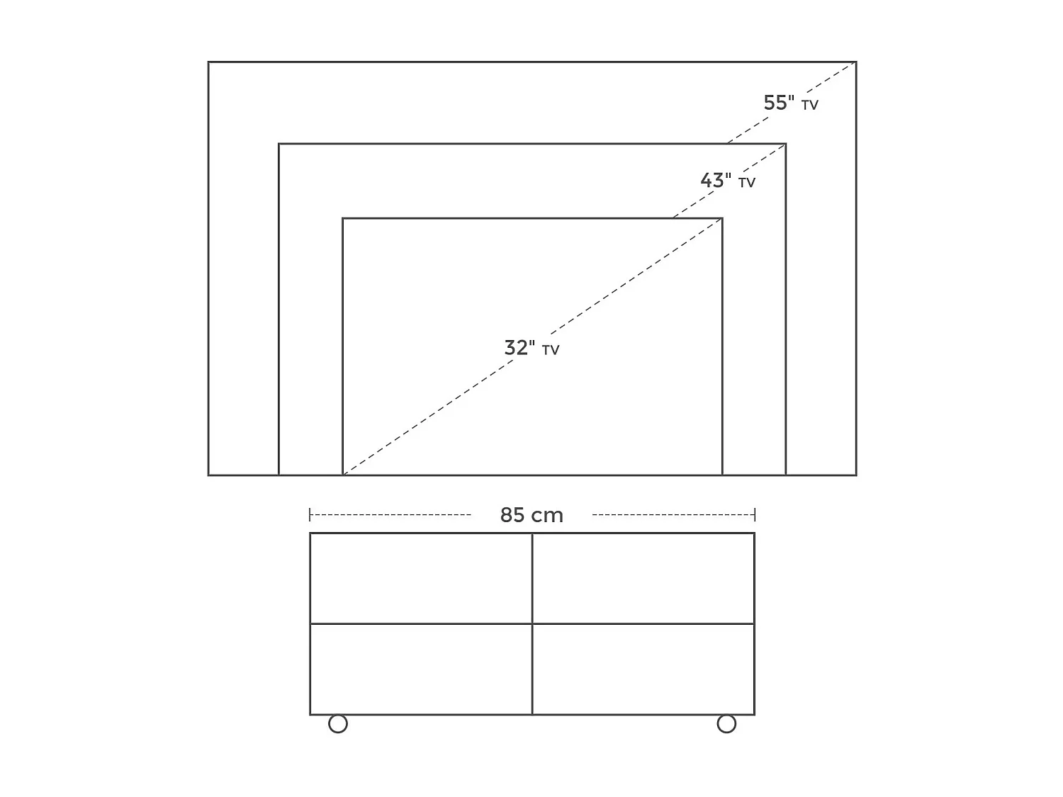 Meuble tv mobile avec blanc 85 x 35 x 35 cm 12_0000733