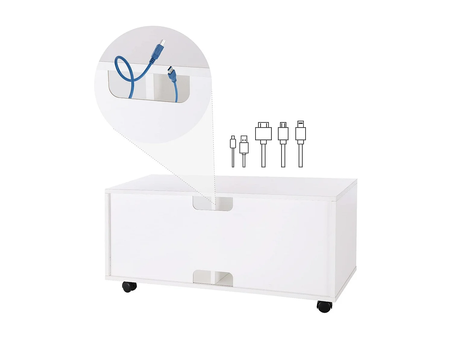 Meuble tv mobile avec blanc 85 x 35 x 35 cm 12_0000733