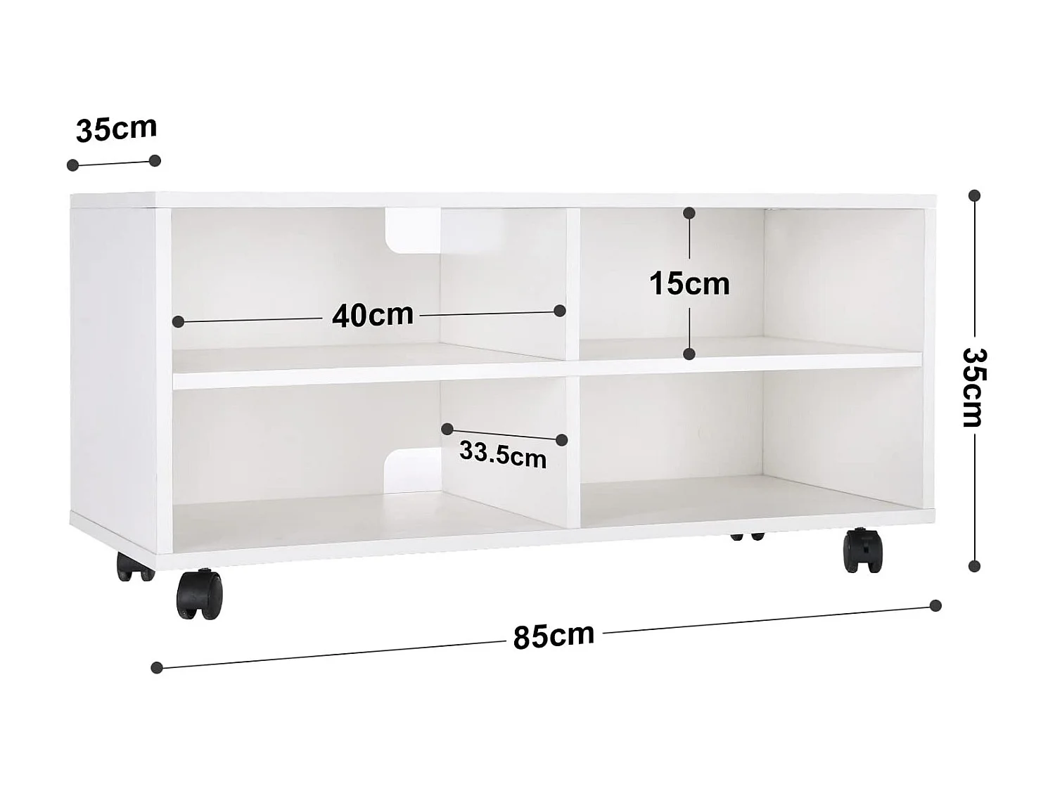 Meuble tv mobile avec blanc 85 x 35 x 35 cm 12_0000733