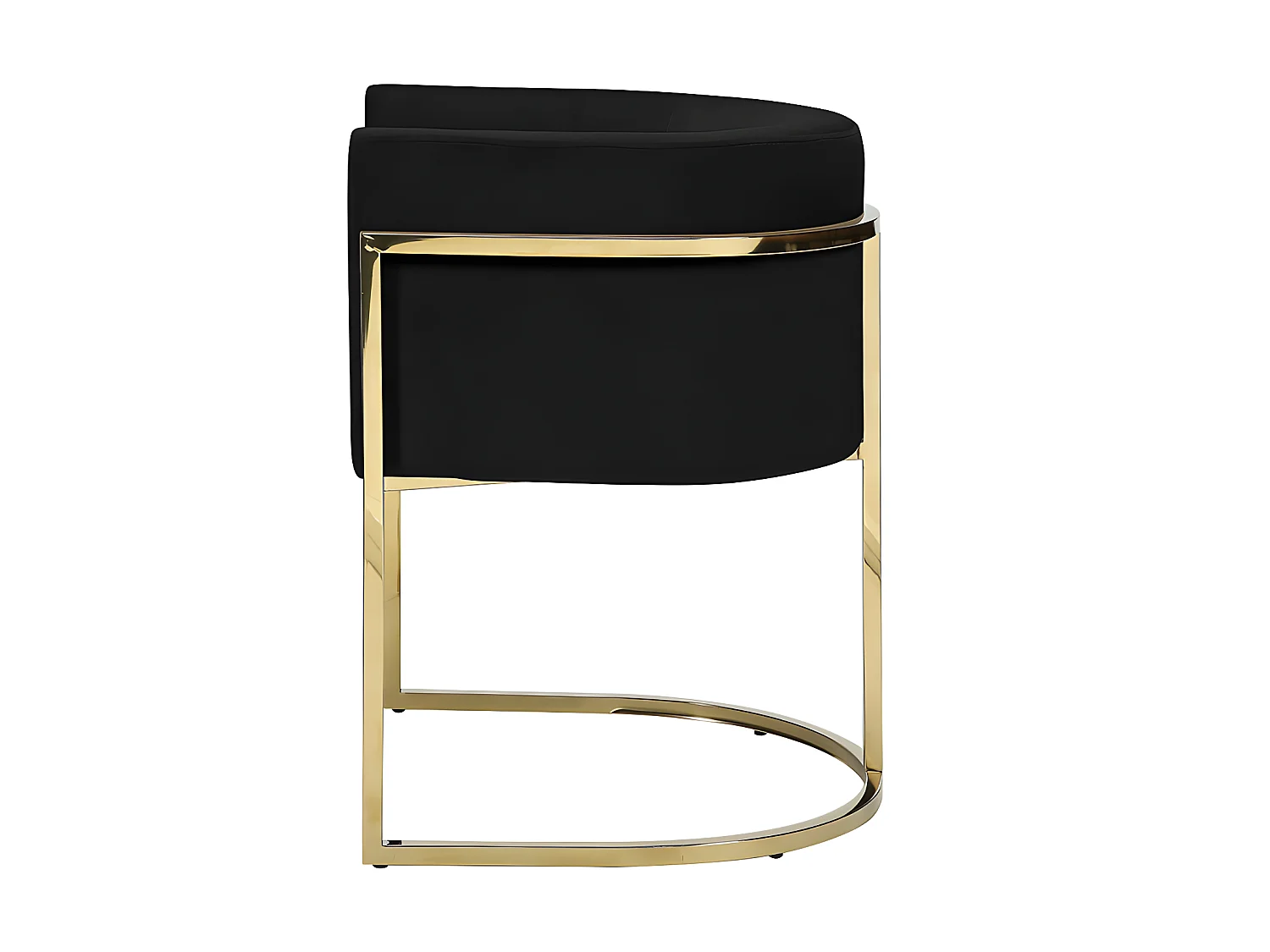 Lot de 6 chaises avec accoudoirs - Velours et acier inoxydable - Noir et doré - PERIA de Pascal MORABITO