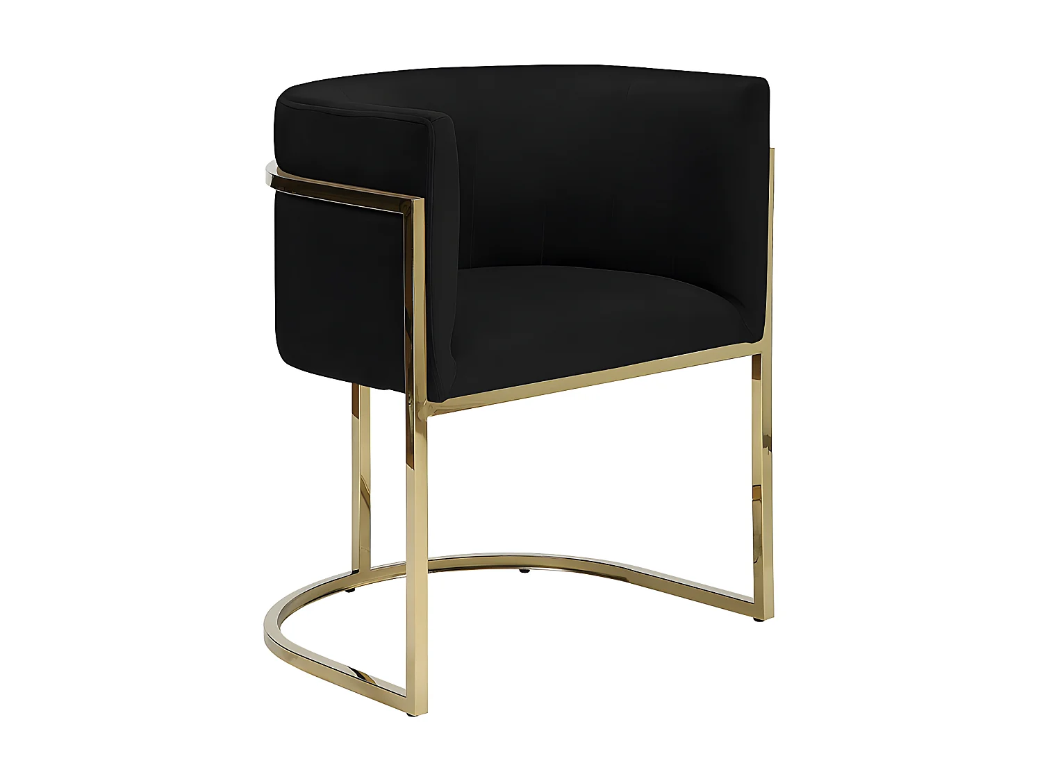 Lot de 6 chaises avec accoudoirs - Velours et acier inoxydable - Noir et doré - PERIA de Pascal MORABITO