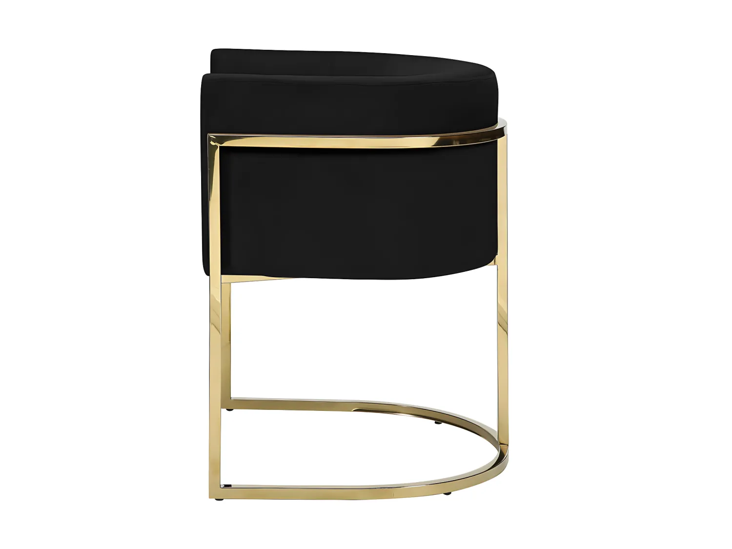 Set van 6 stoelen met armleuningen - Velours en roestvrij staal - Zwart en goudkleurig - PERIA - van Pascal Morabito