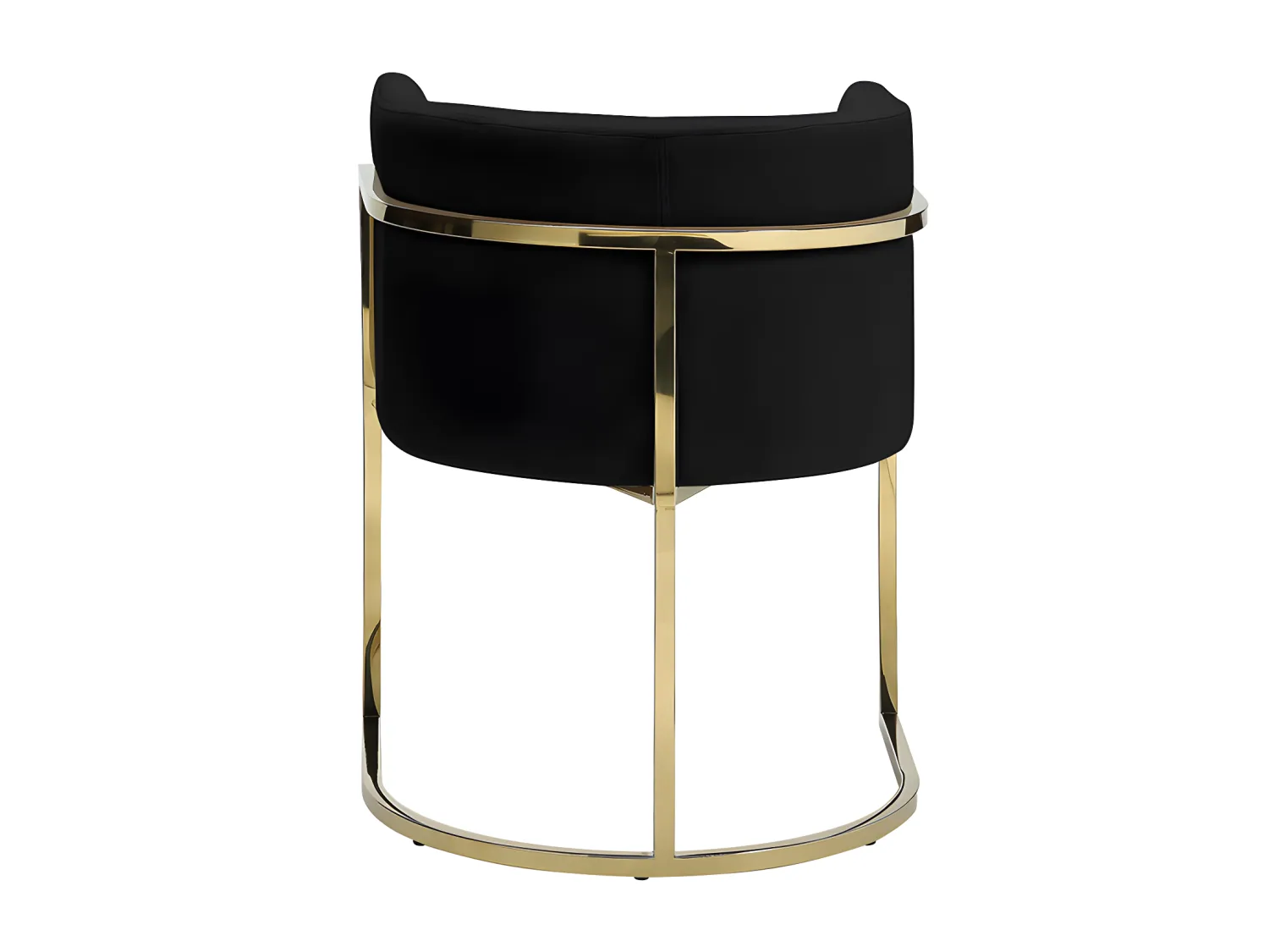 Set van 6 stoelen met armleuningen - Velours en roestvrij staal - Zwart en goudkleurig - PERIA - van Pascal Morabito