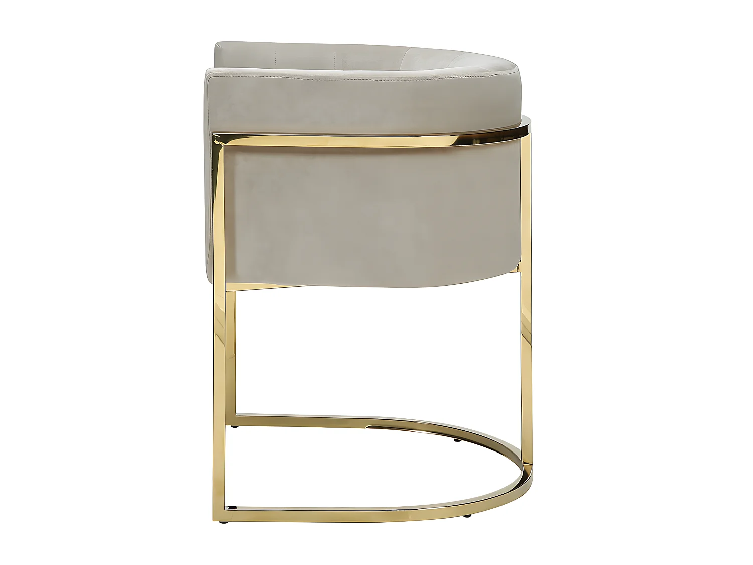 Zestaw 6 krzeseł z podłokietnikami – welur i metal – Beżowy i złoty – PERIA marki Pascal Morabito