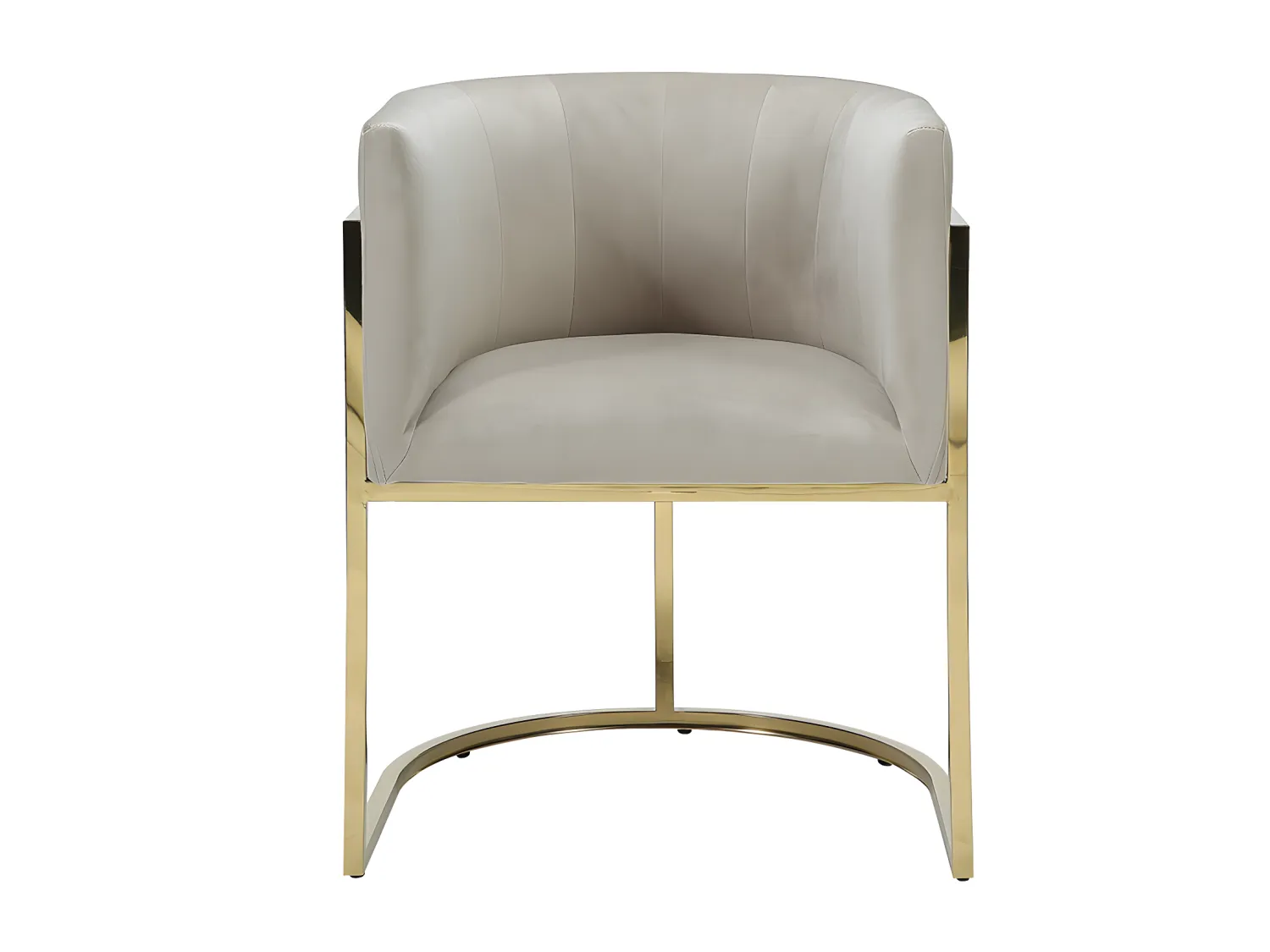 Lot de 6 chaises avec accoudoirs - Velours et acier inoxydable - Beige et doré - PERIA de Pascal MORABITO