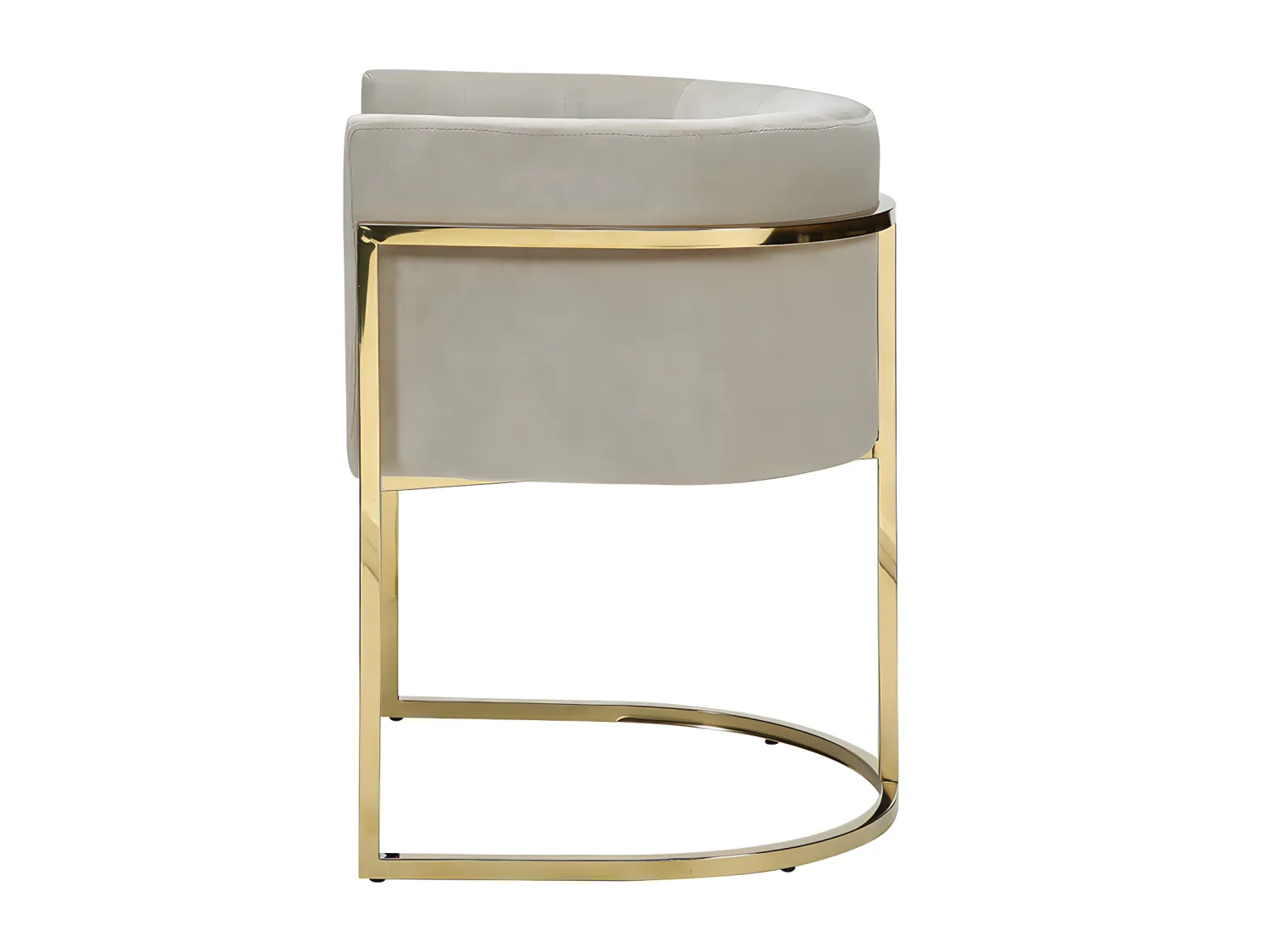 Lot de 6 chaises avec accoudoirs - Velours et acier inoxydable - Beige et doré - PERIA de Pascal MORABITO