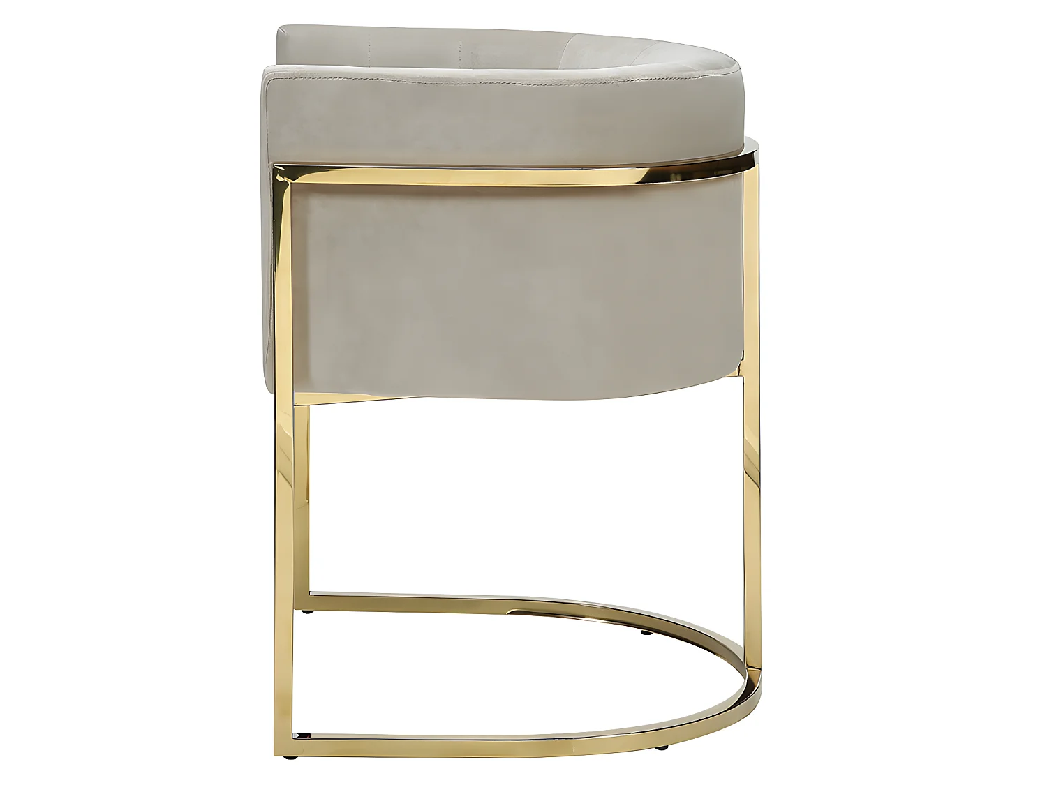 Stuhl mit Armlehnen 6er-Set - Samt & Metall - Beige & Goldfarben - PERIA von Pascal MORABITO