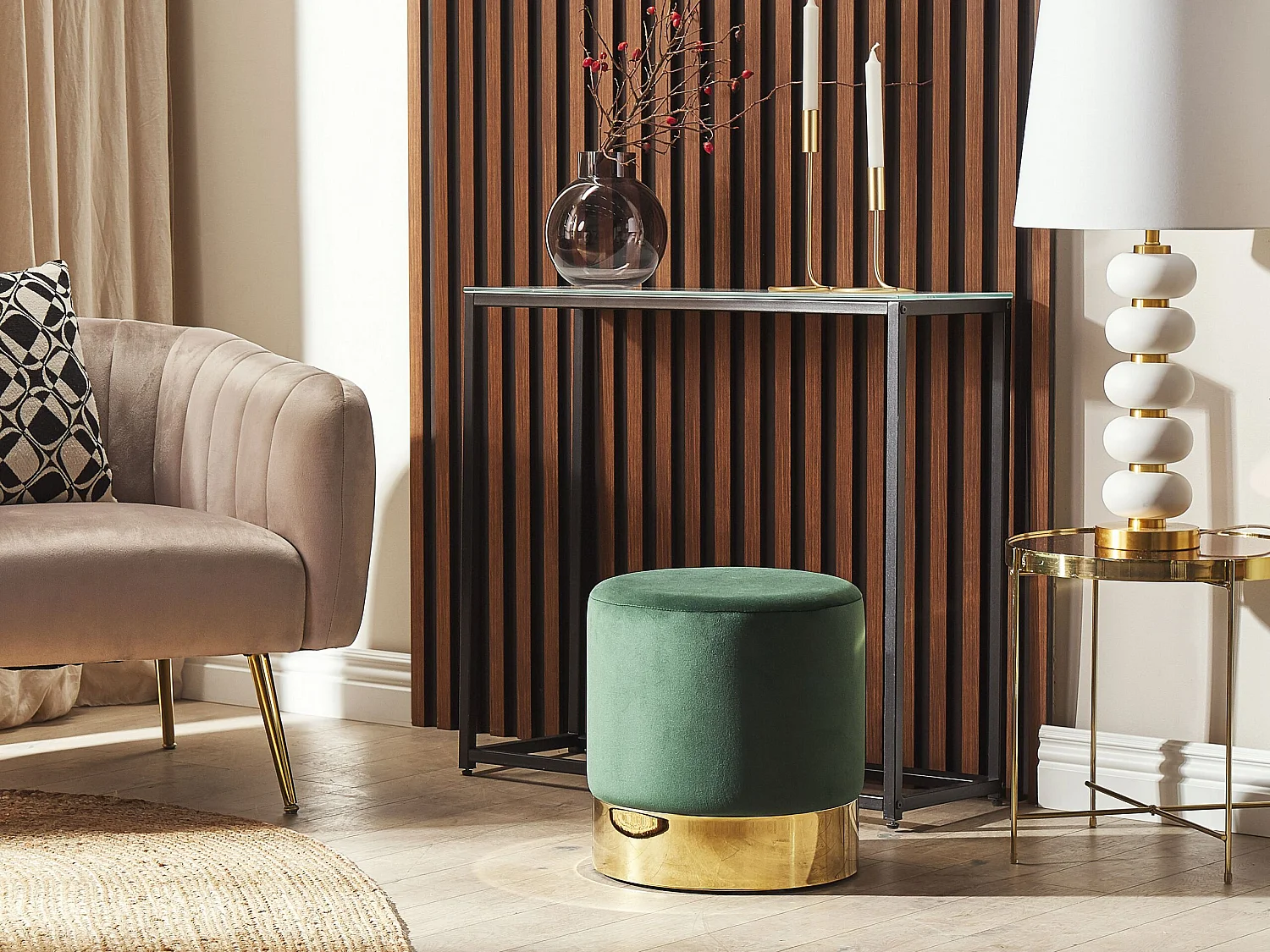 Pouf SOPHIA Velours Vert foncé