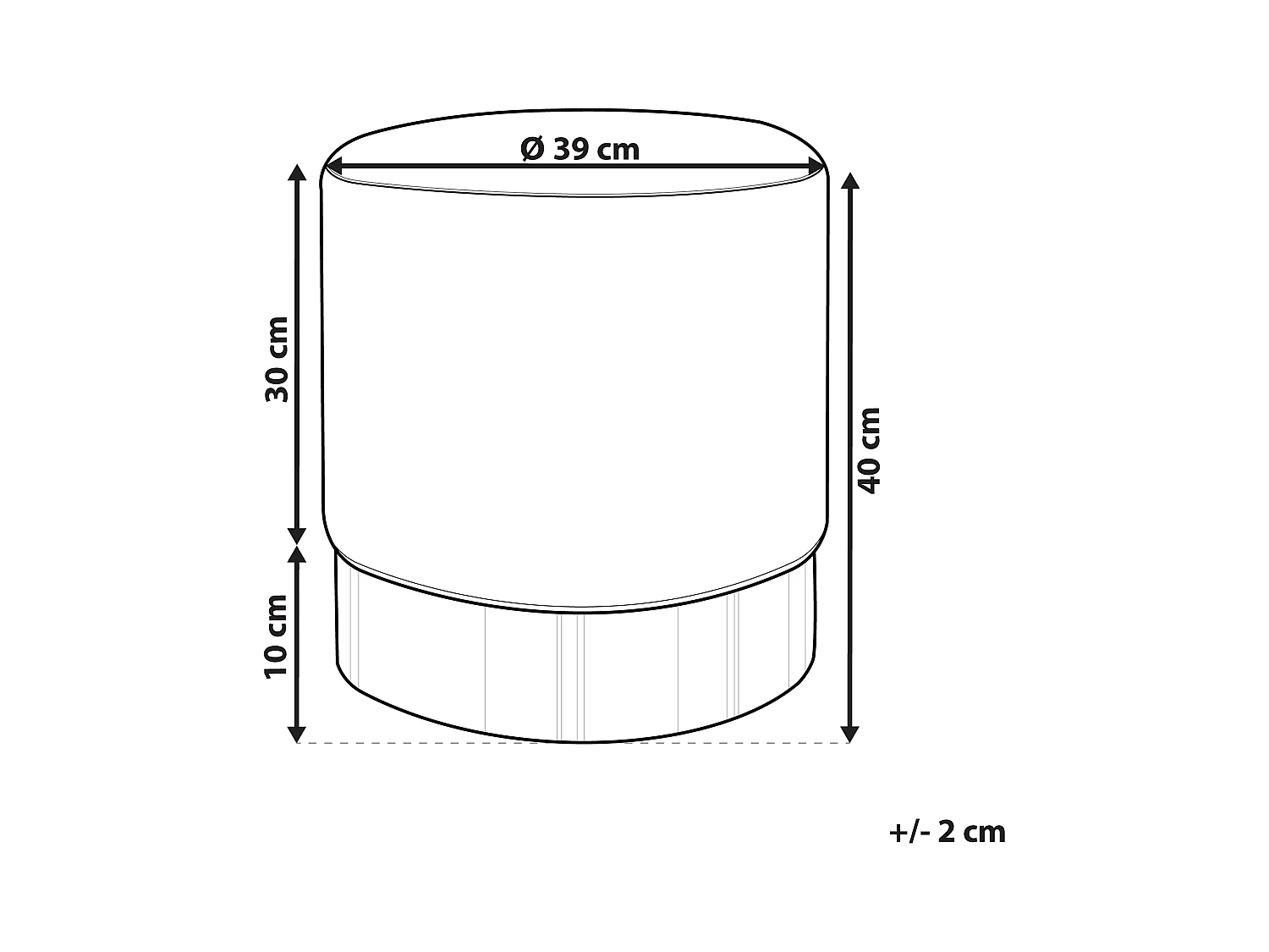 Runder Polster Pouf aus Samt weiß Ottomane Sitzpouf Modern Barock Sophia