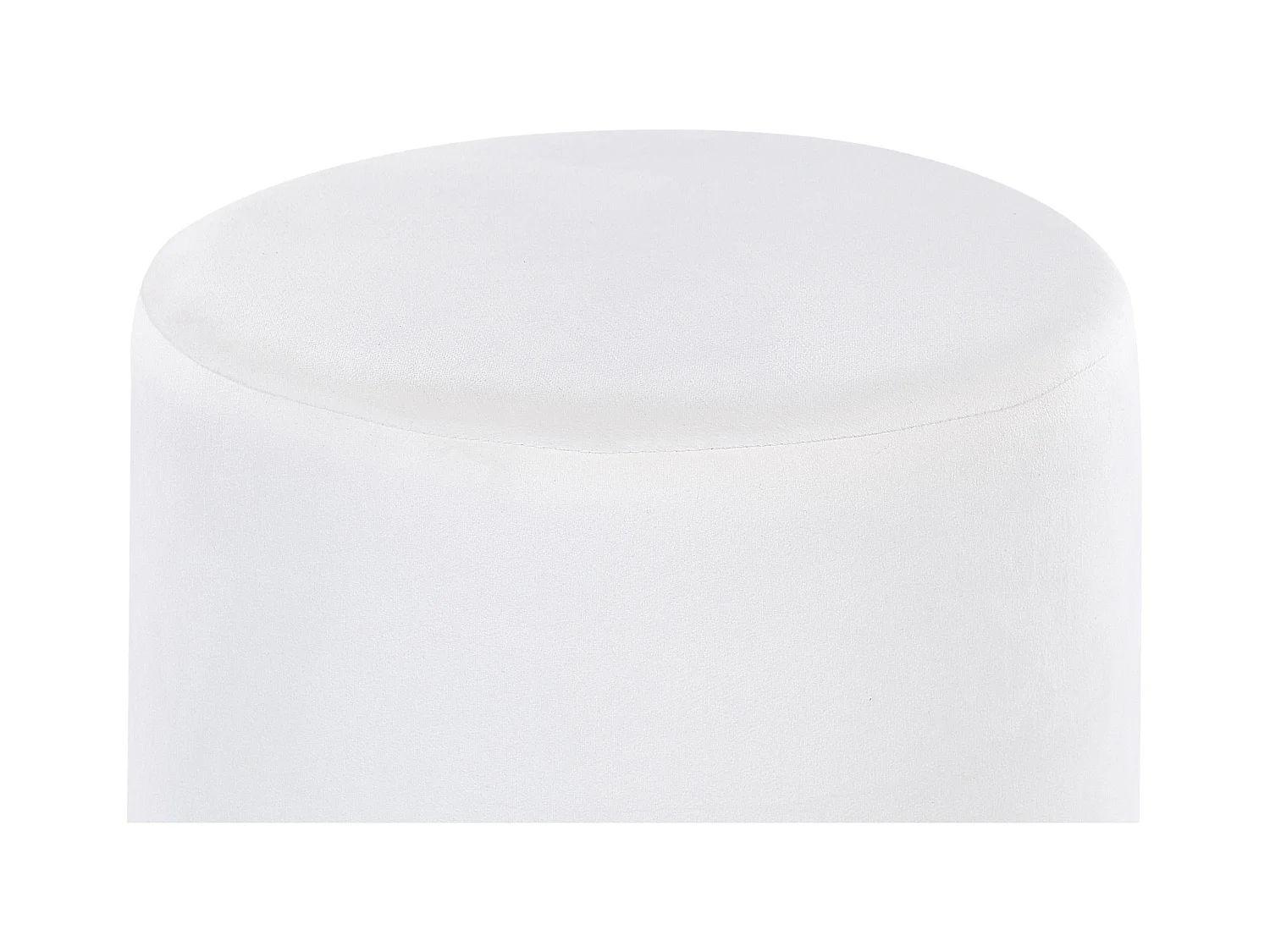 Runder Polster Pouf aus Samt weiß Ottomane Sitzpouf Modern Barock Sophia