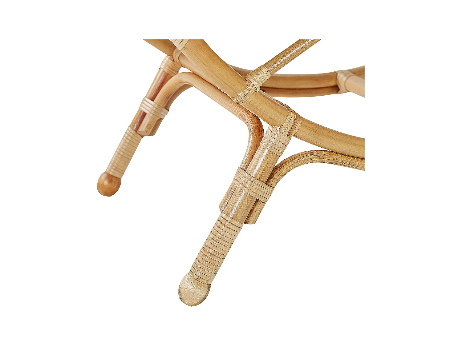 Modernes offenes Standregal mit 3 Fächern Rattan natürlich beige Boho Tuvalu II