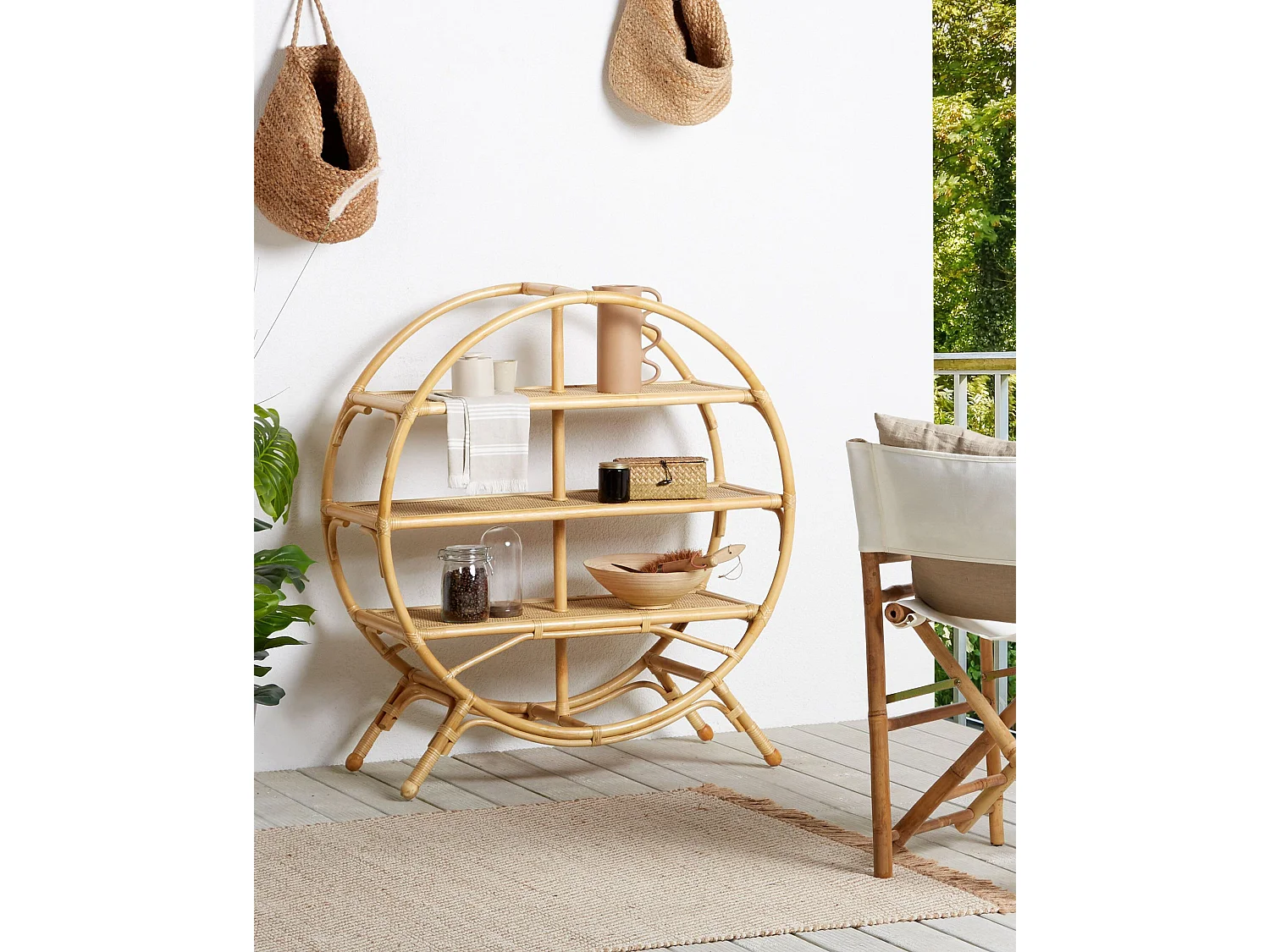 Étagère à 3 niveaux TUVALU II Rotin 109 cm Naturel