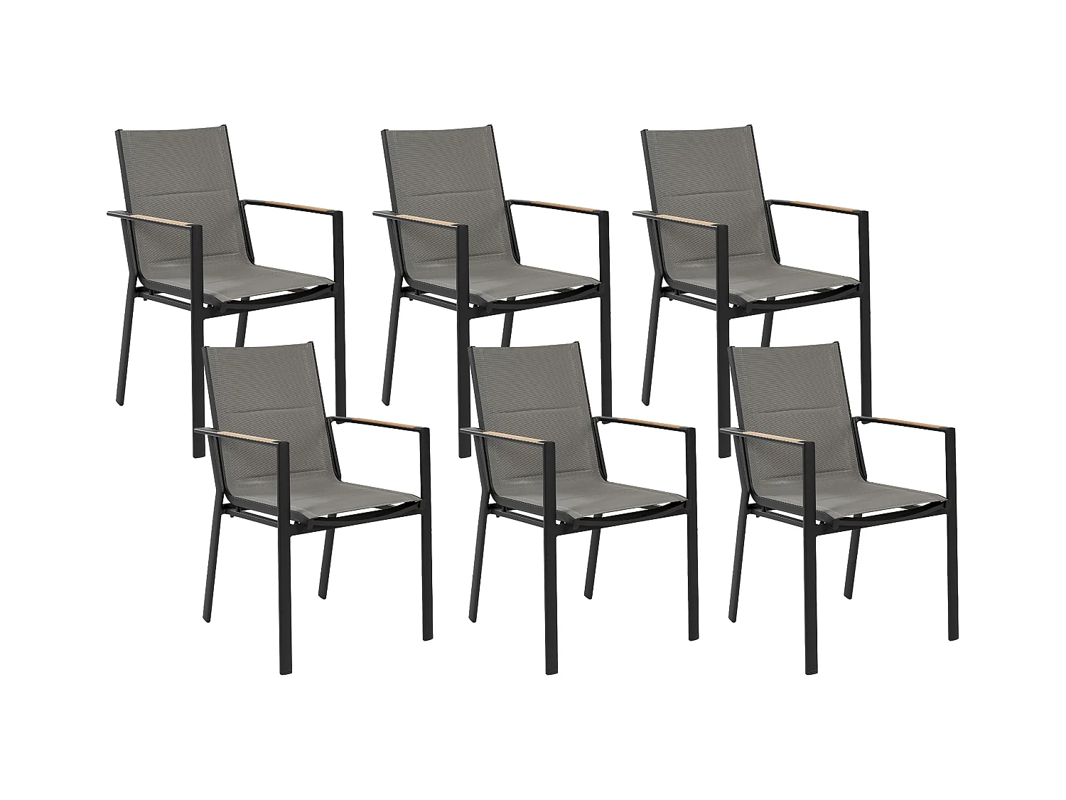 Lot de 6 chaises de jardin BUSSETO Métal Noir