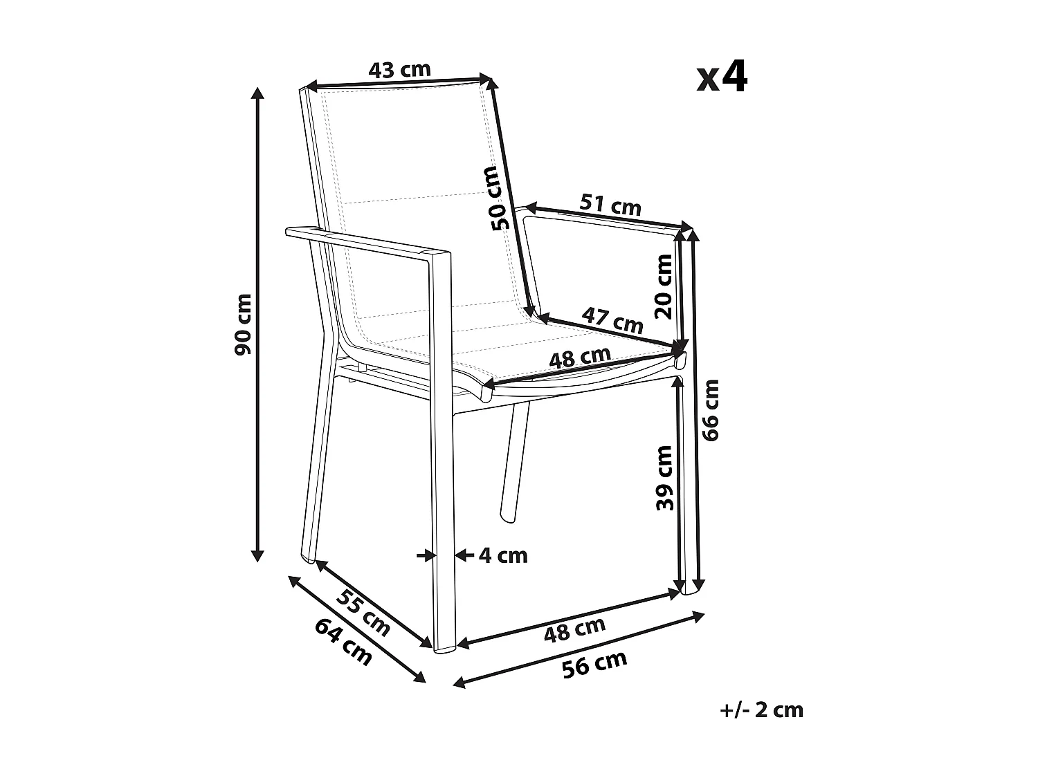 Sedia da giardino BUSSETO Metallo Nero