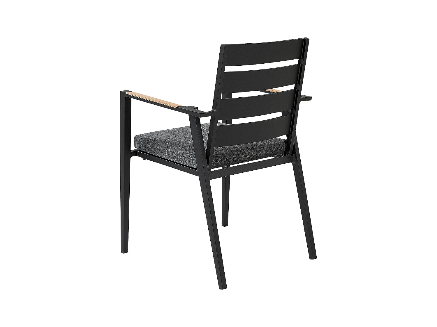 Zestaw 6 krzeseł ogrodowych z poduszkami TAVIANO Metal Czarny