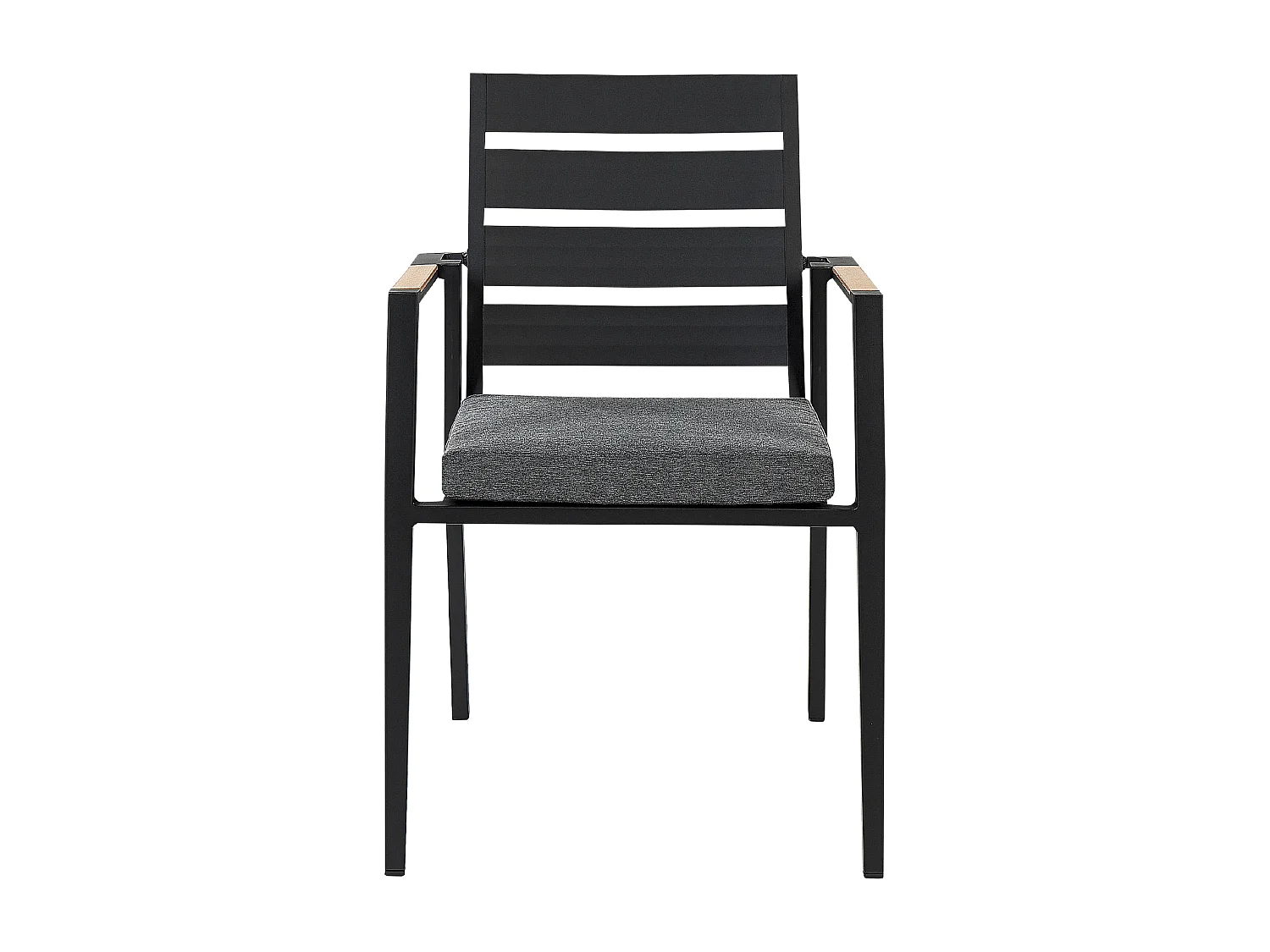 Lot de 6 chaises de jardin avec coussins TAVIANO Métal Noir