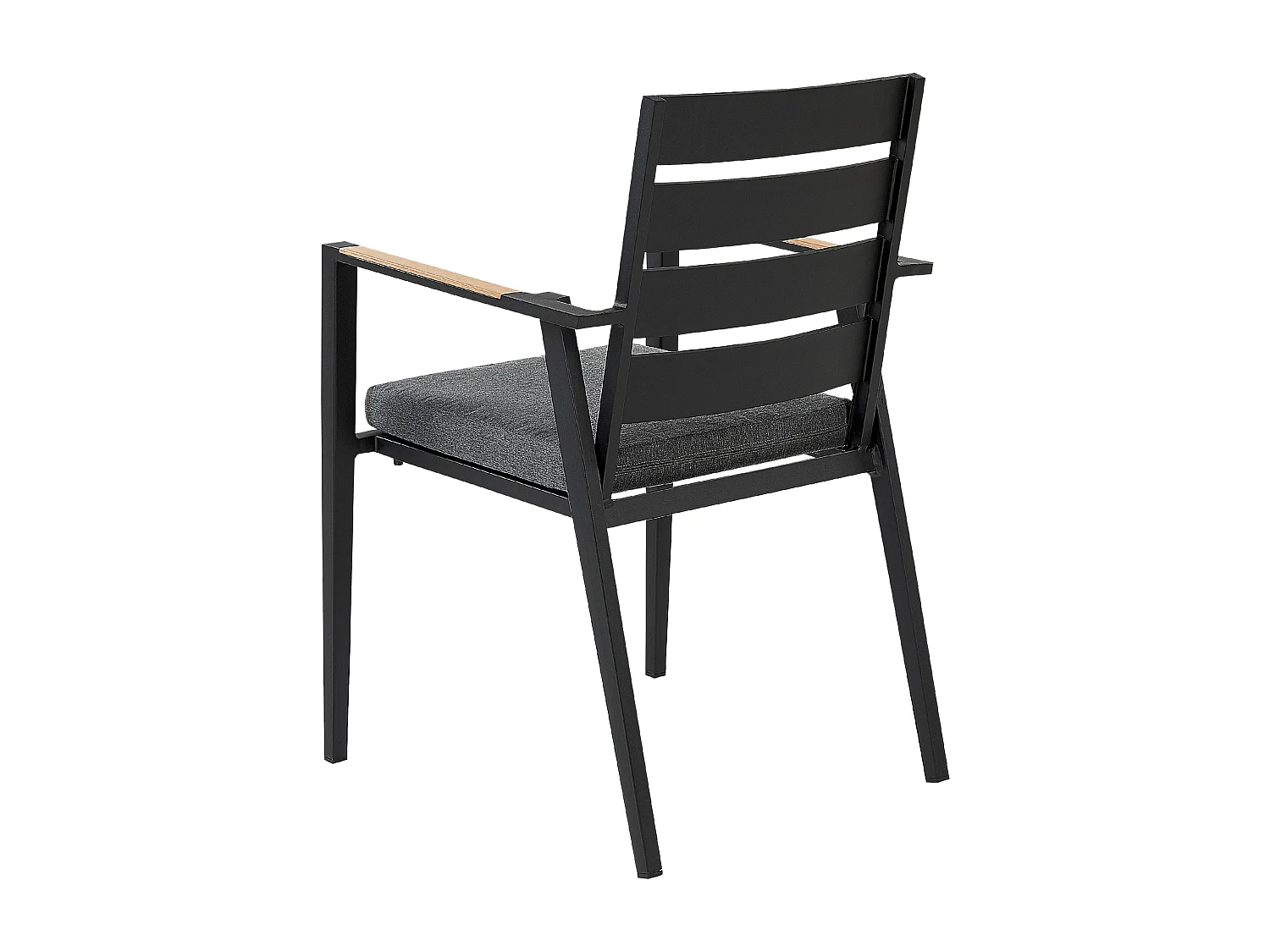 Lot de 6 chaises de jardin avec coussins TAVIANO Métal Noir