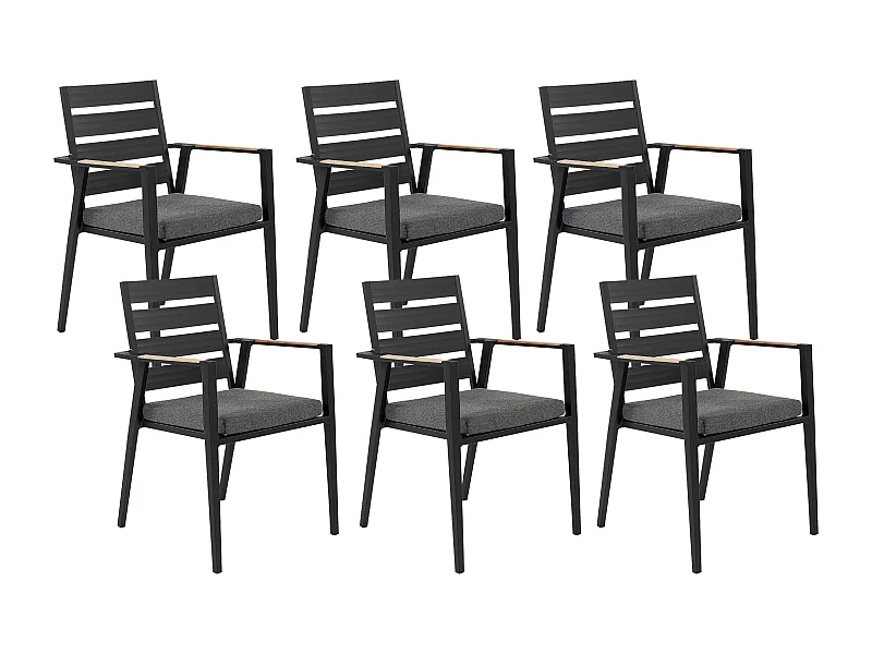 Set van 6 stoelen met zitkussen TAVIANO Metaal Zwart