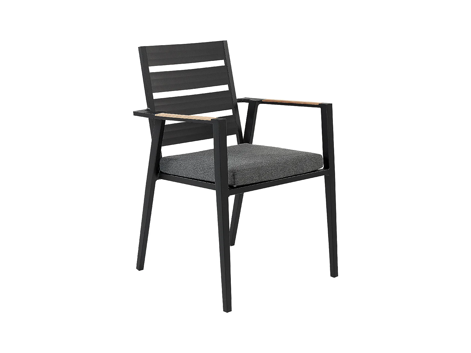 Lot de 4 chaises de jardin avec coussins TAVIANO Métal Noir