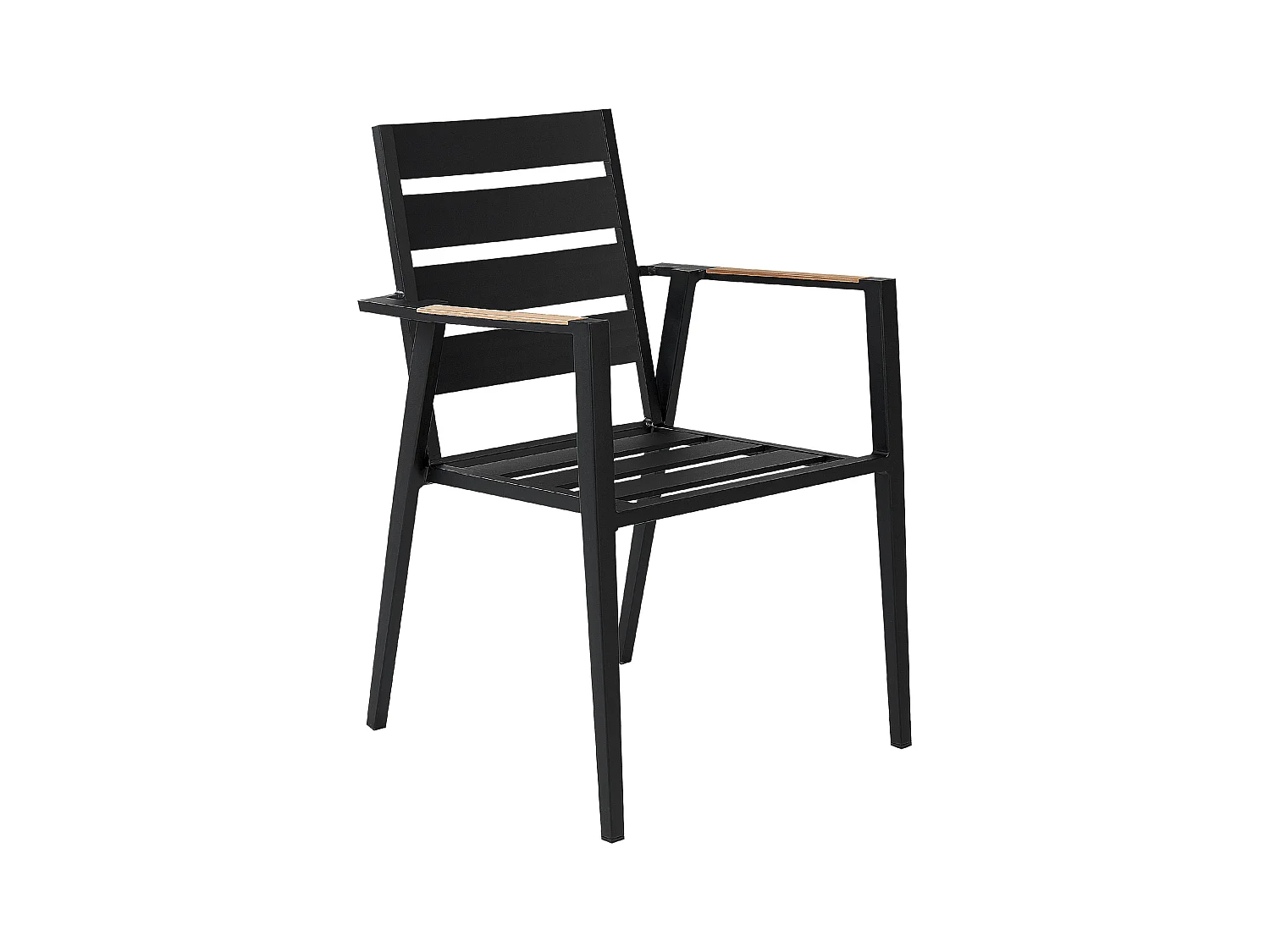 Lot de 4 chaises de jardin avec coussins TAVIANO Métal Noir