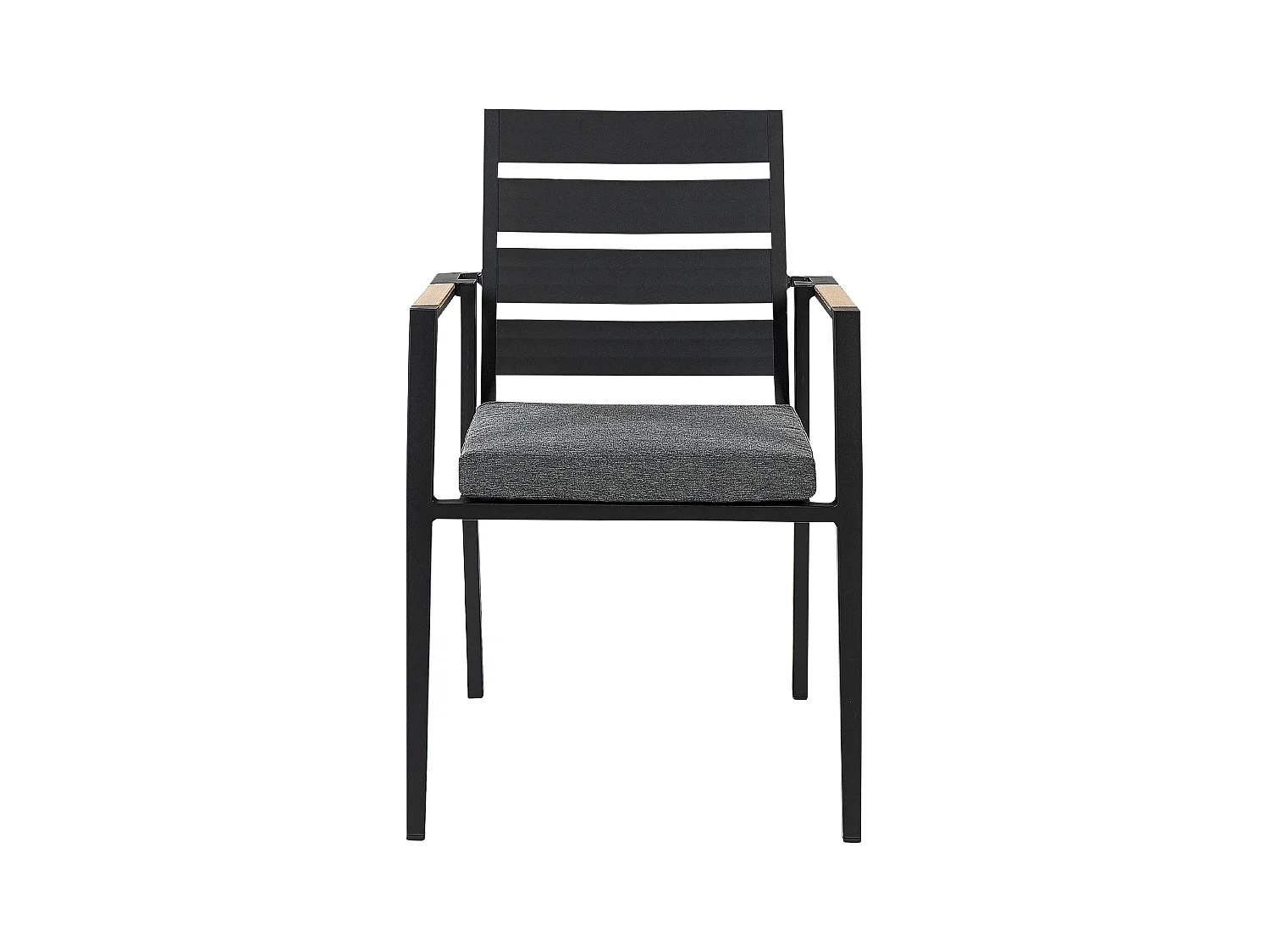 Lot de 4 chaises de jardin avec coussins TAVIANO Métal Noir