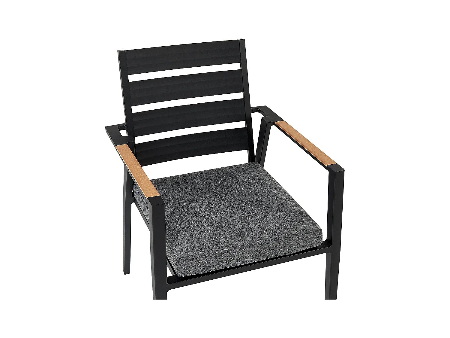 Lot de 4 chaises de jardin avec coussins TAVIANO Métal Noir