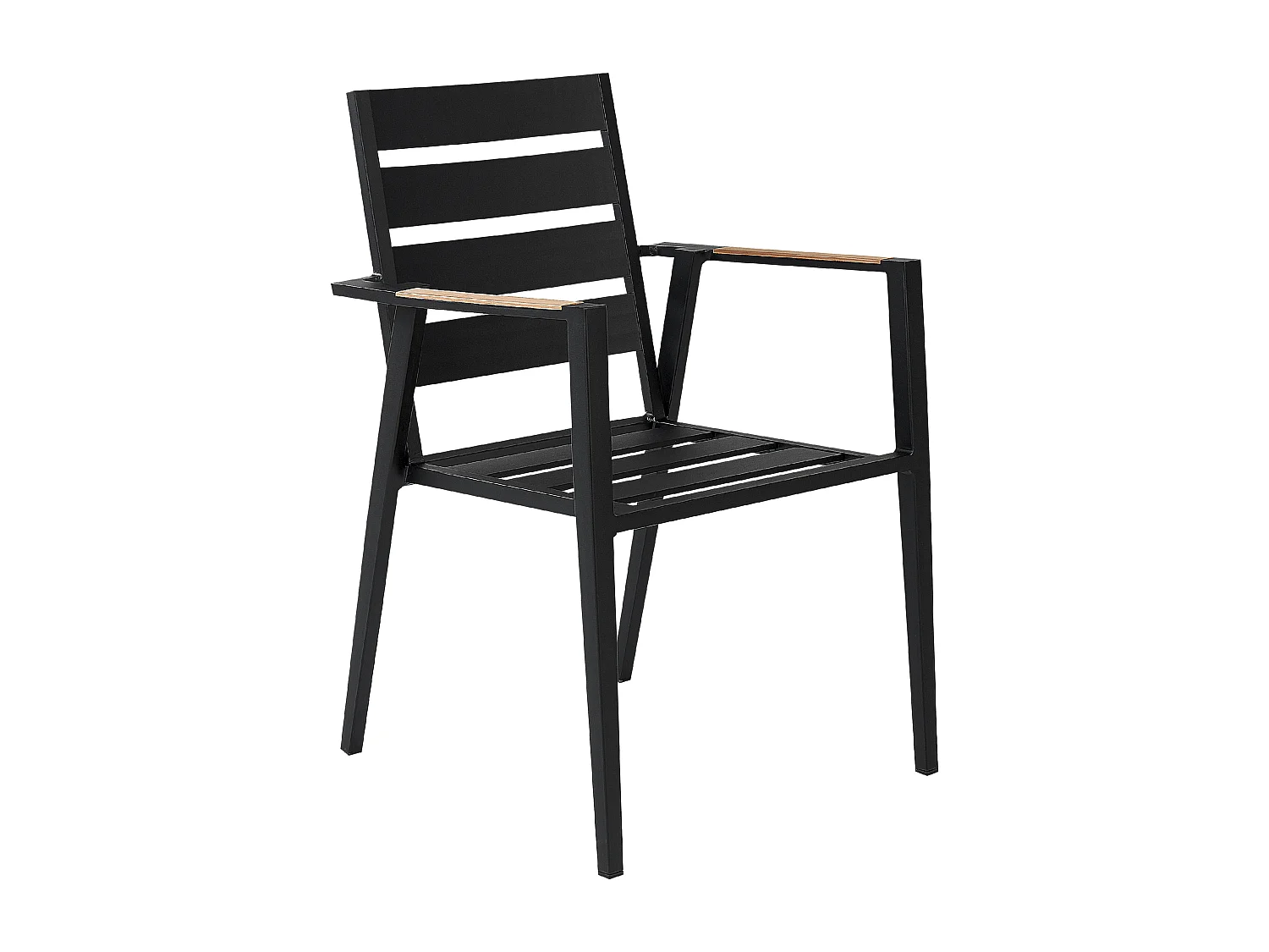 Lot de 4 chaises de jardin avec coussins TAVIANO Métal Noir