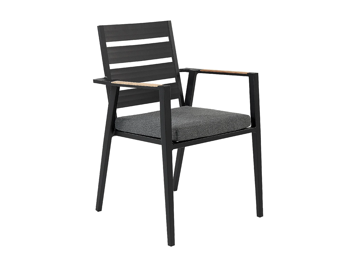 Lot de 4 chaises de jardin avec coussins TAVIANO Métal Noir