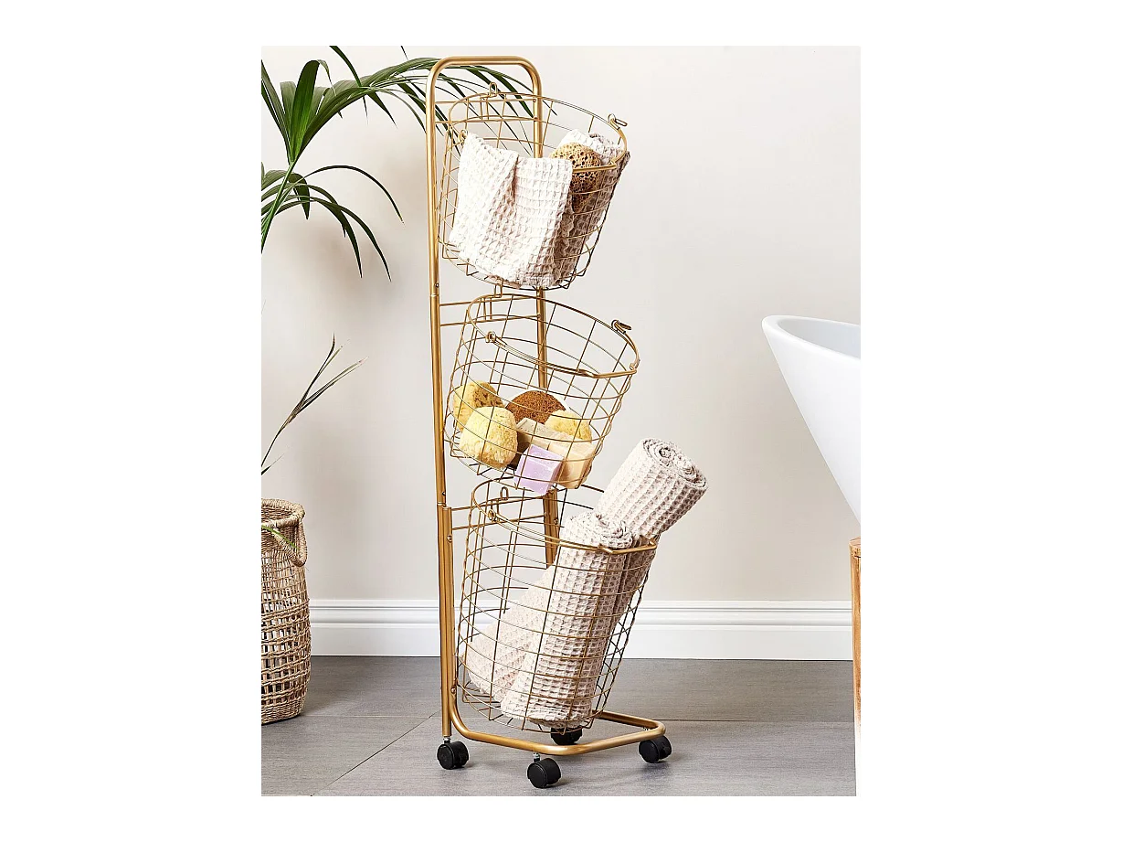 Support de panier AYAPAL avec roues Métal Doré