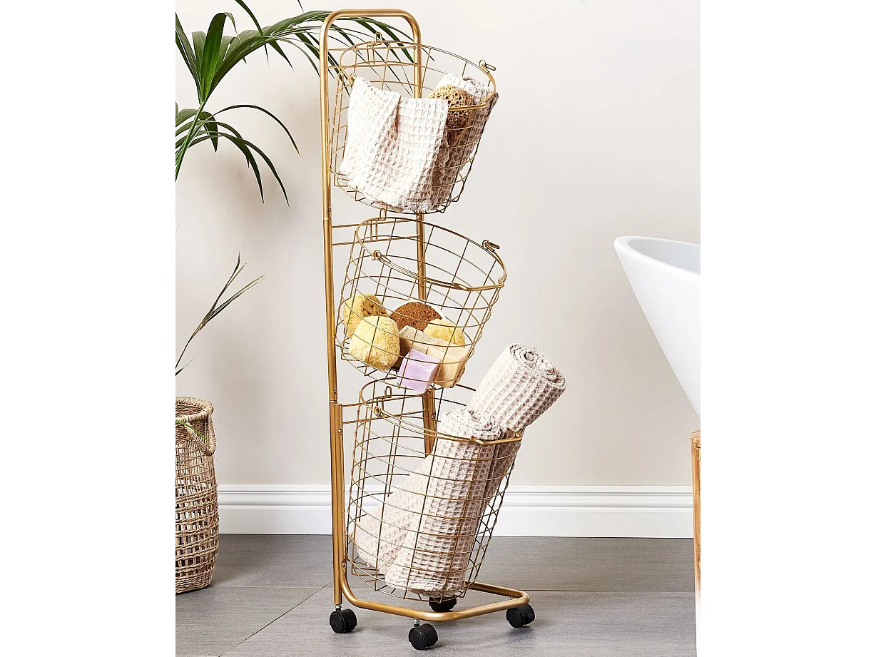 Support de panier AYAPAL avec roues Métal Doré