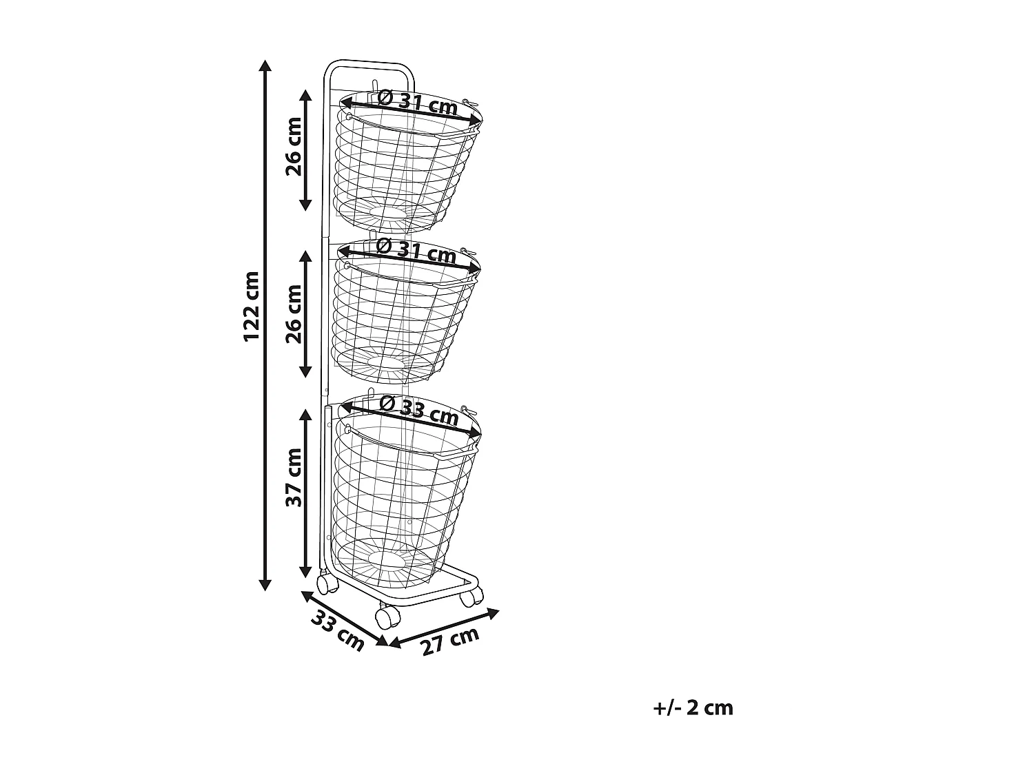Support de panier AYAPAL avec roues Métal Doré