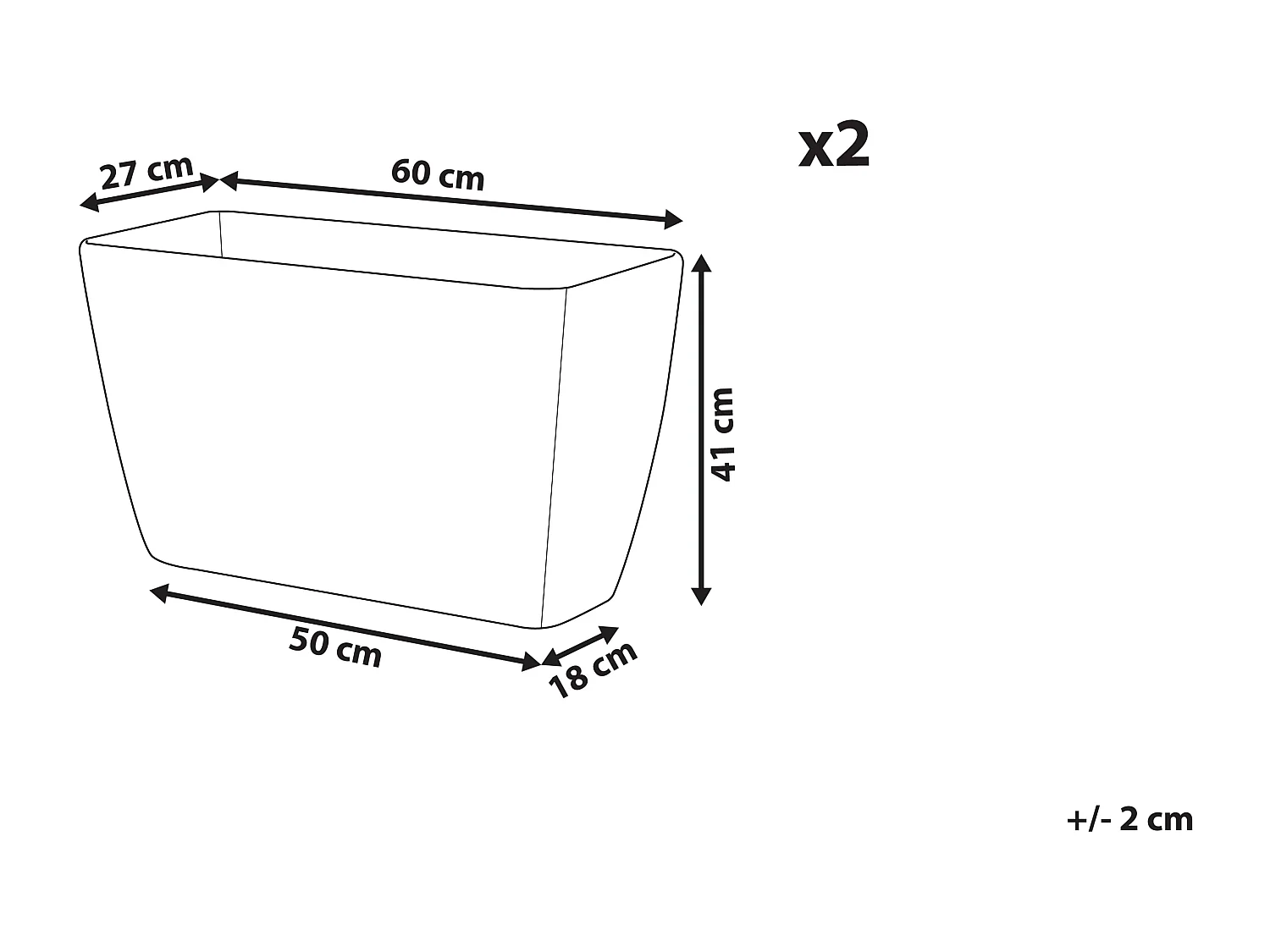 Set van 2 bloempotten BARIS Steen 60 cm Beige