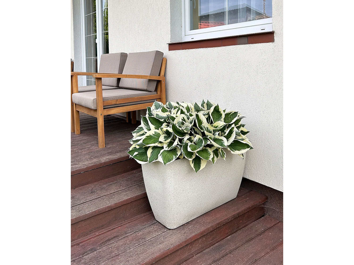 Lot de 2 pots de fleurs BARIS Pierre 60 cm Beige