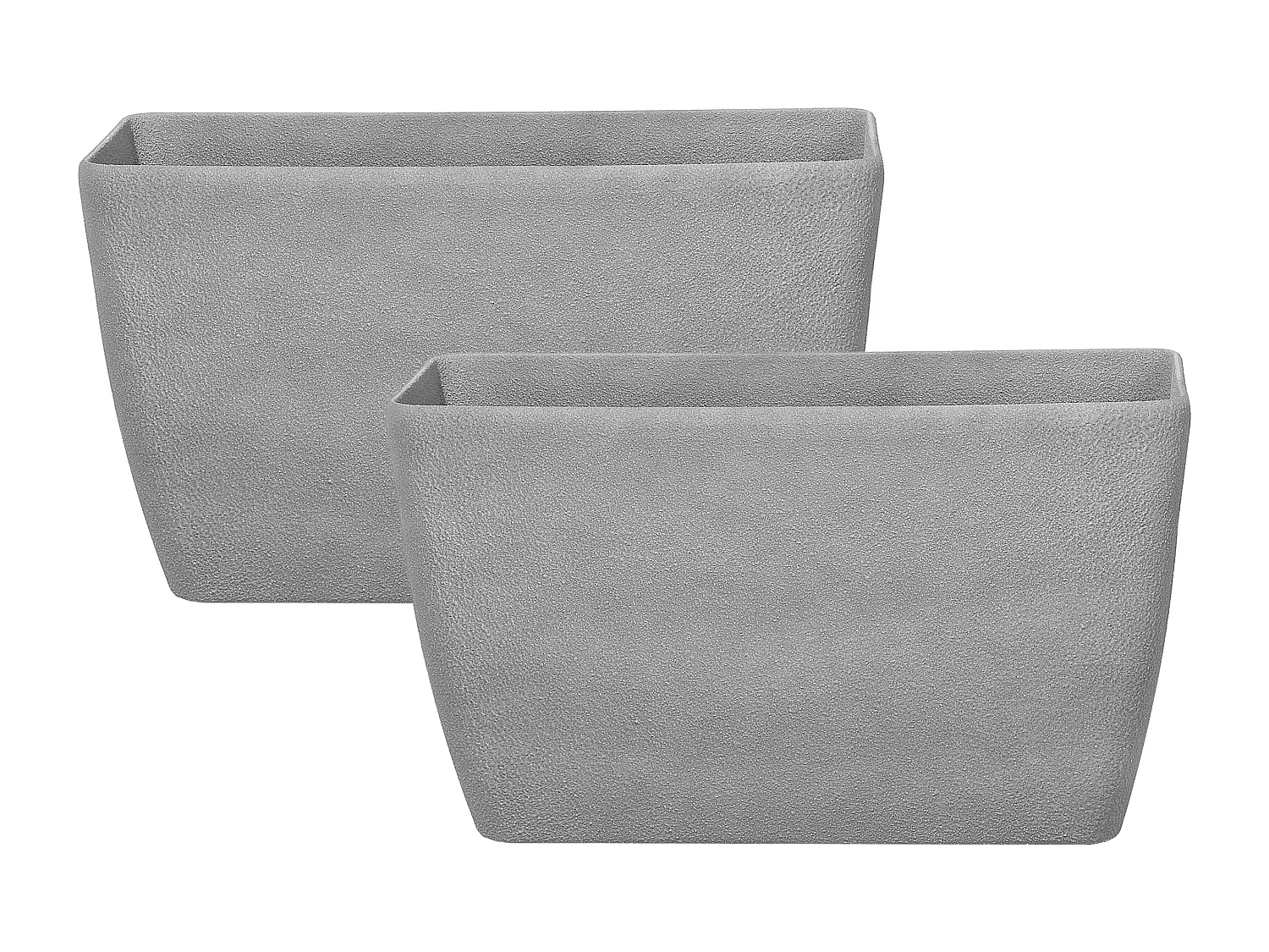 Lot de 2 pots de fleurs BARIS Pierre 74 cm Gris