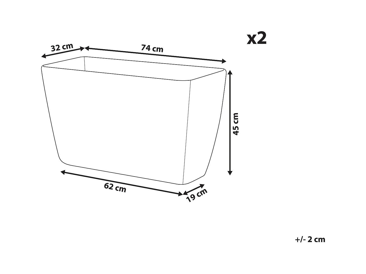 Set van 2 bloempotten BARIS Steen 74 cm Beige