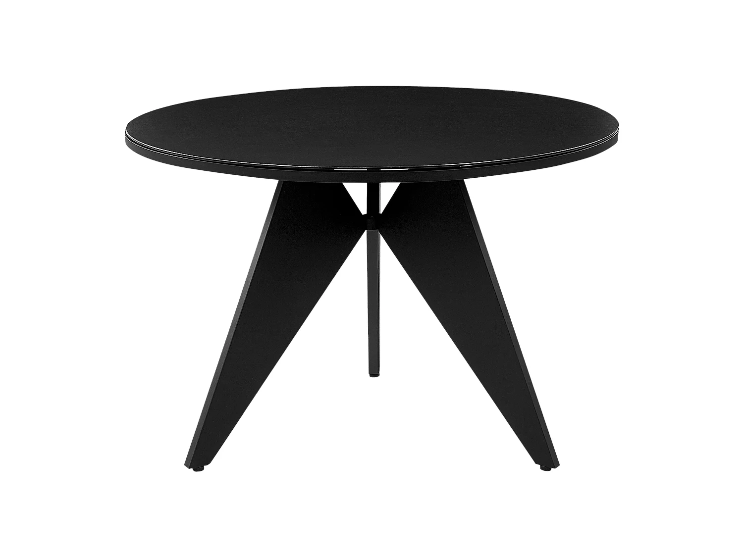 Tuin eettafel OLMETTO 83 cm 110 cm Glas Zwart